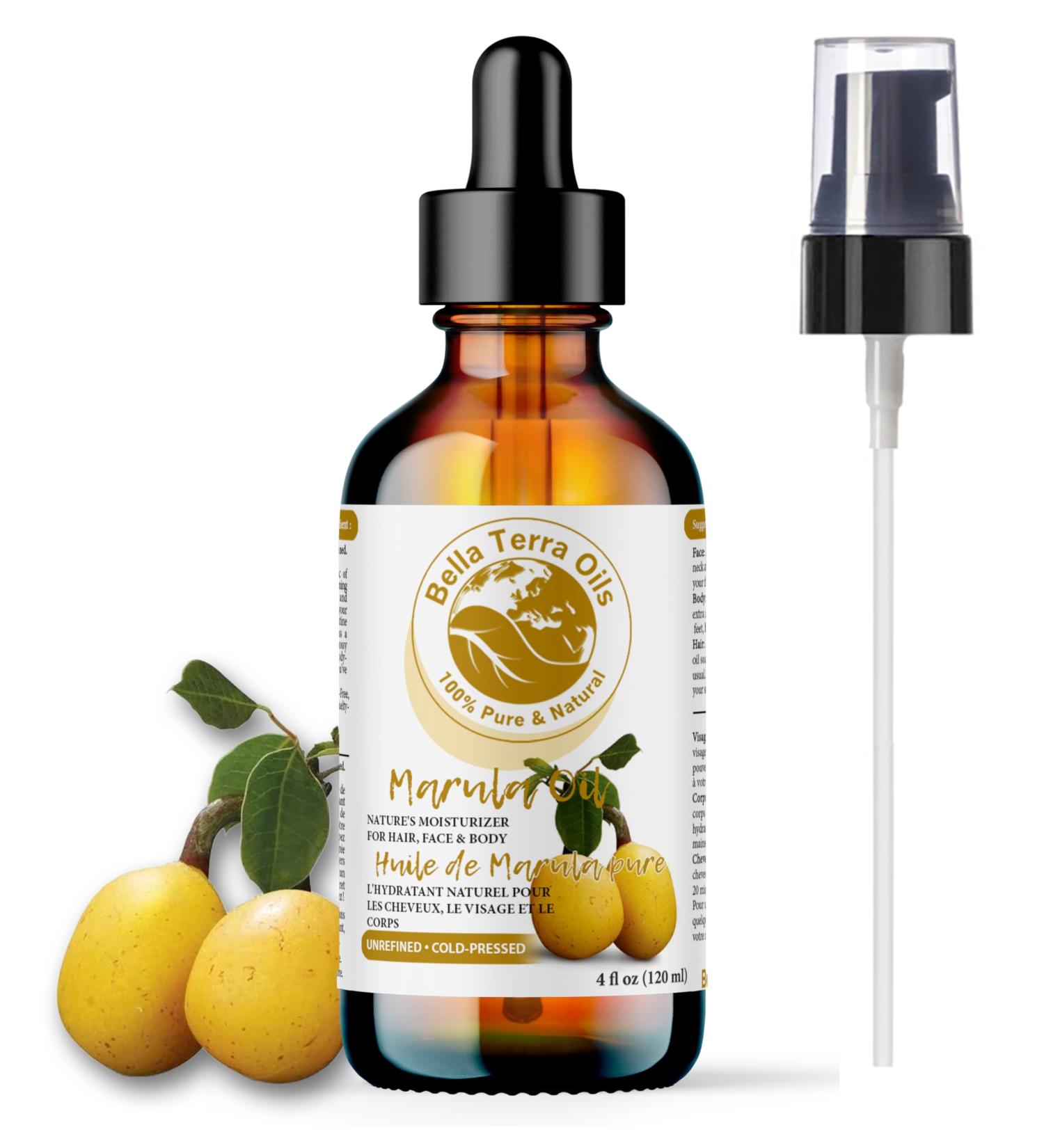 Bella Terra Oils Marula Oil. 120ml. 100% Pure. Cold-pressed. Unrefined. Luxury Oil. Rich in Antioxidants. Absorbs Quickly. Natural Moisturizer for Skin Hair. 120 ml (Pack of 1) - Buy Online on GoSupps.com