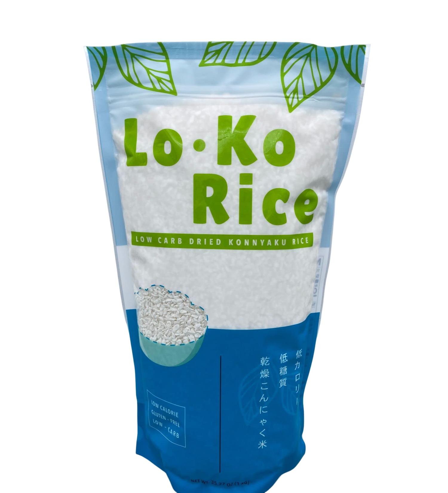 LO KO RICE Konjac Shirataki Rice - Low Calorie Keto Friendly Healthy Option for Sushi & Low-Carb Diets - 35.27oz (1Kg) - Buy Online on GoSupps.com