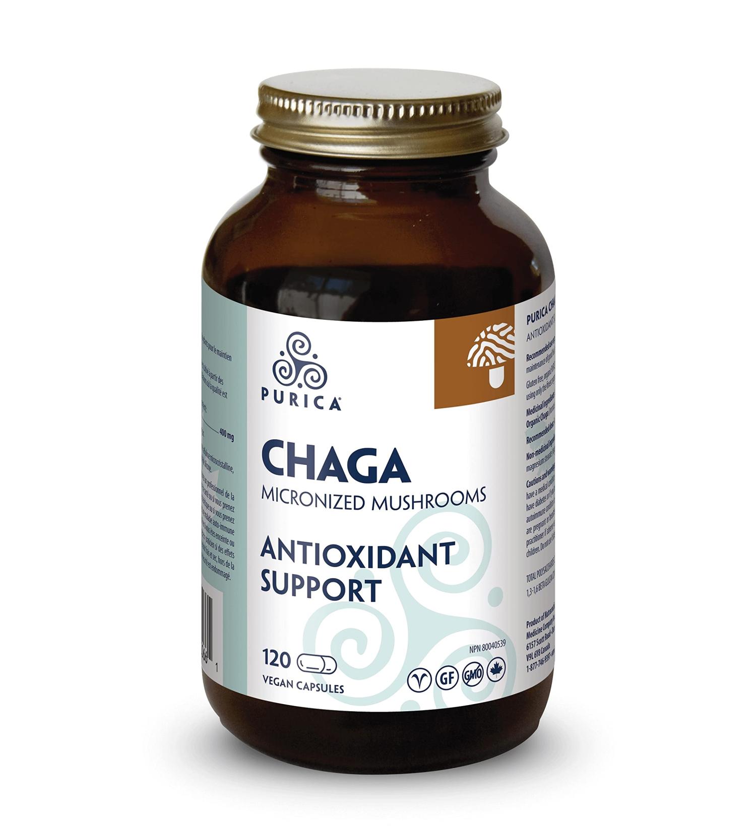 PURICA Chaga Mushroom Capsules 120 Count - Premium Mushroom Supplements for Men's Well-being 120 count (Pack of 1) - Buy Online on GoSupps.com