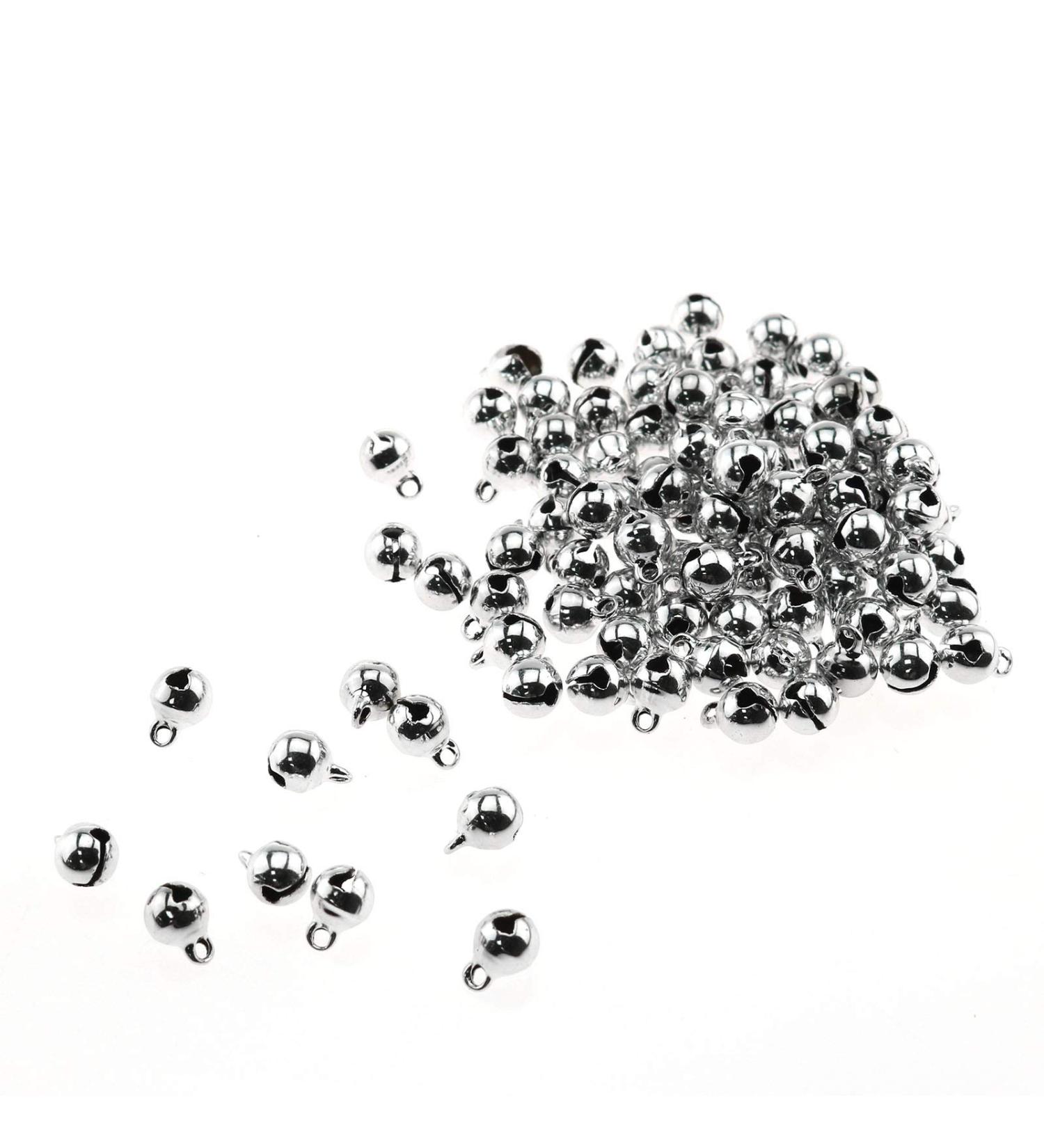 100PCS 1/4-Inch Small Silver Jingle Bells for DIY Jewelry Making - 6mm Aluminium Alloy Bells - Buy Online on GoSupps.com