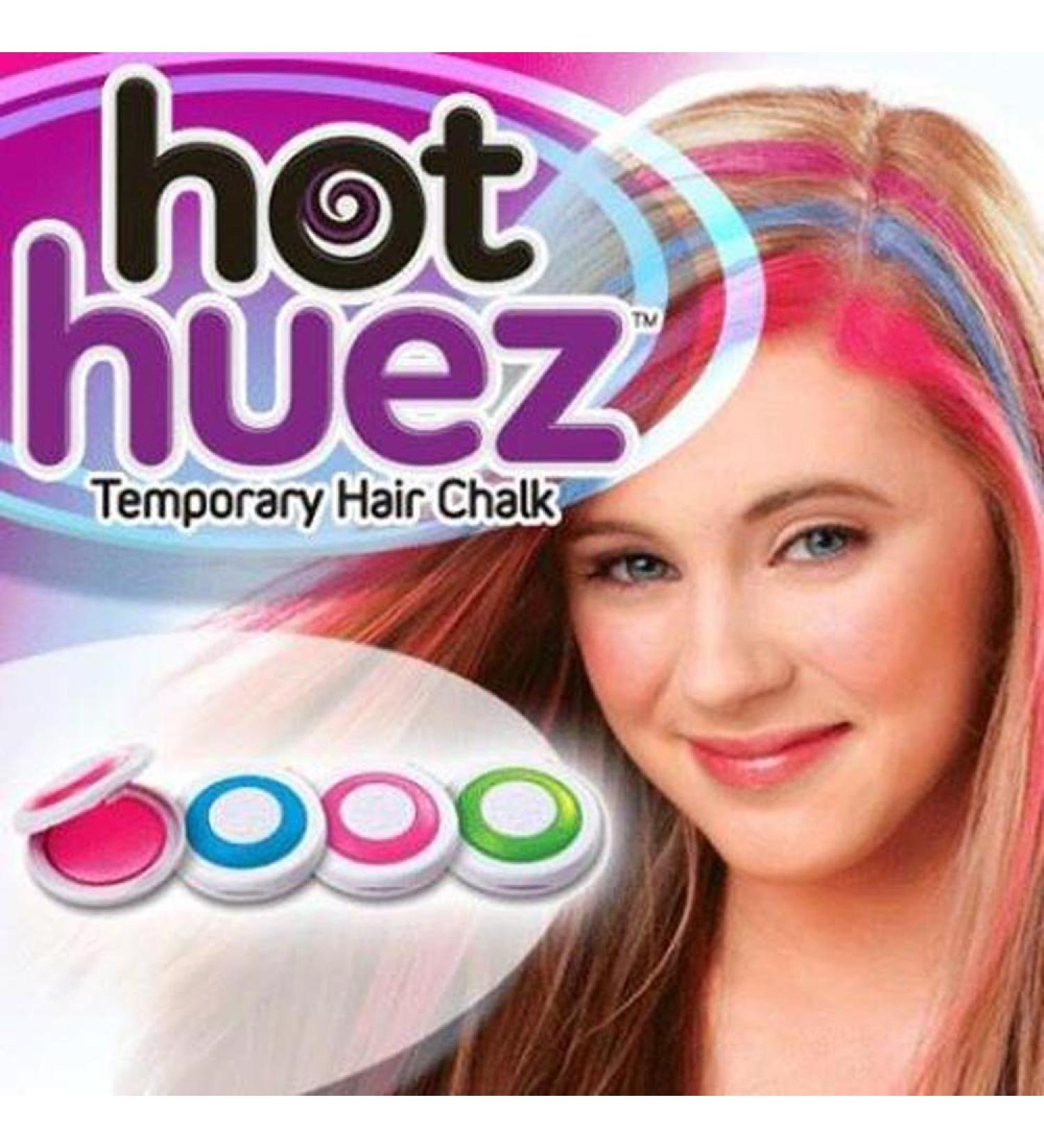 Hot Huez Temporary Hair Chalk Set - 4 Vibrant Colors - Buy Online on GoSupps.com