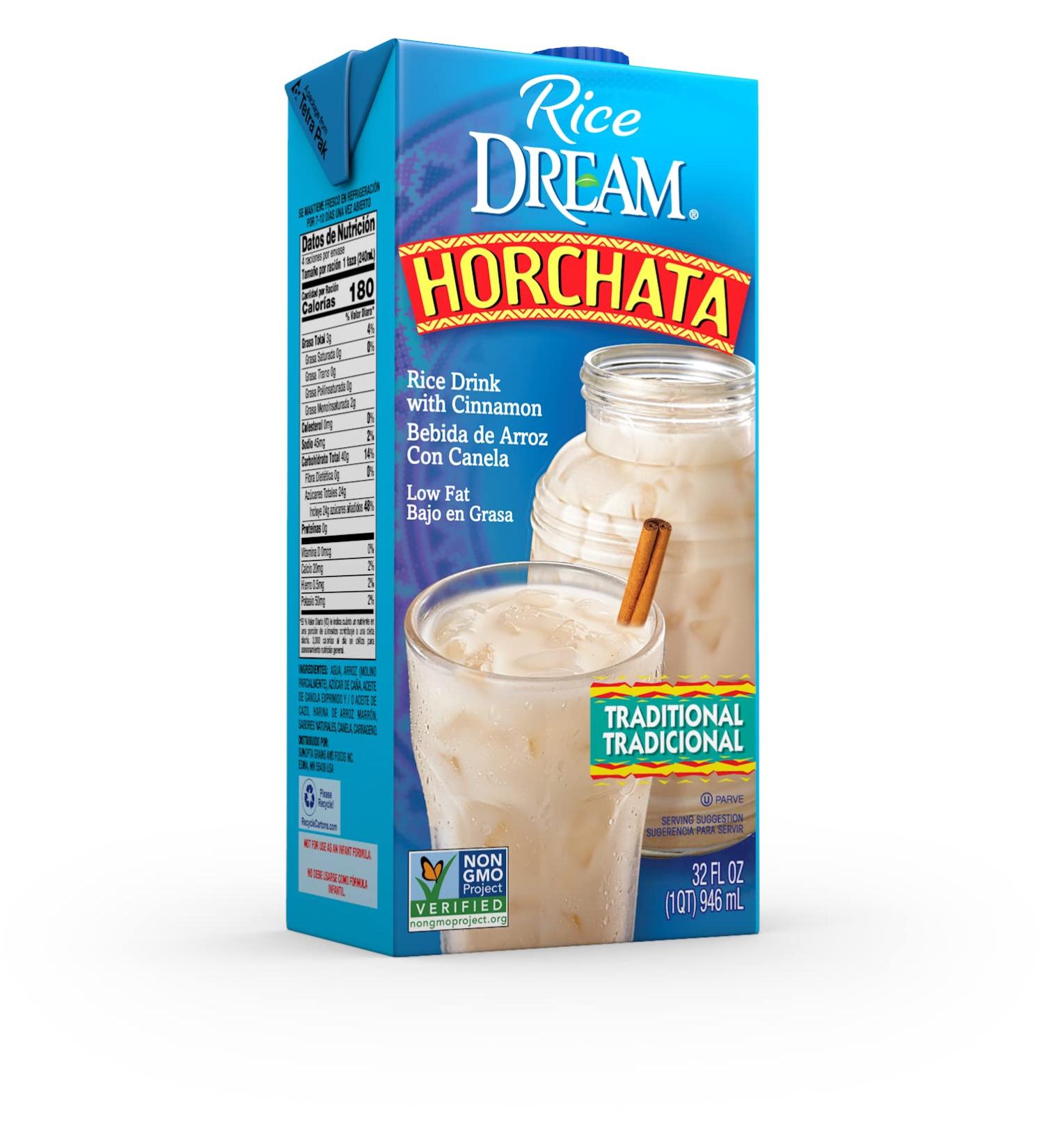Rice Dream Horchata 32oz (Pack of 6) - Traditional Vegan Rice Drink with Cinnamon | Lactose-Free & Low Fat | Shelf Stable - Buy Online on GoSupps.com