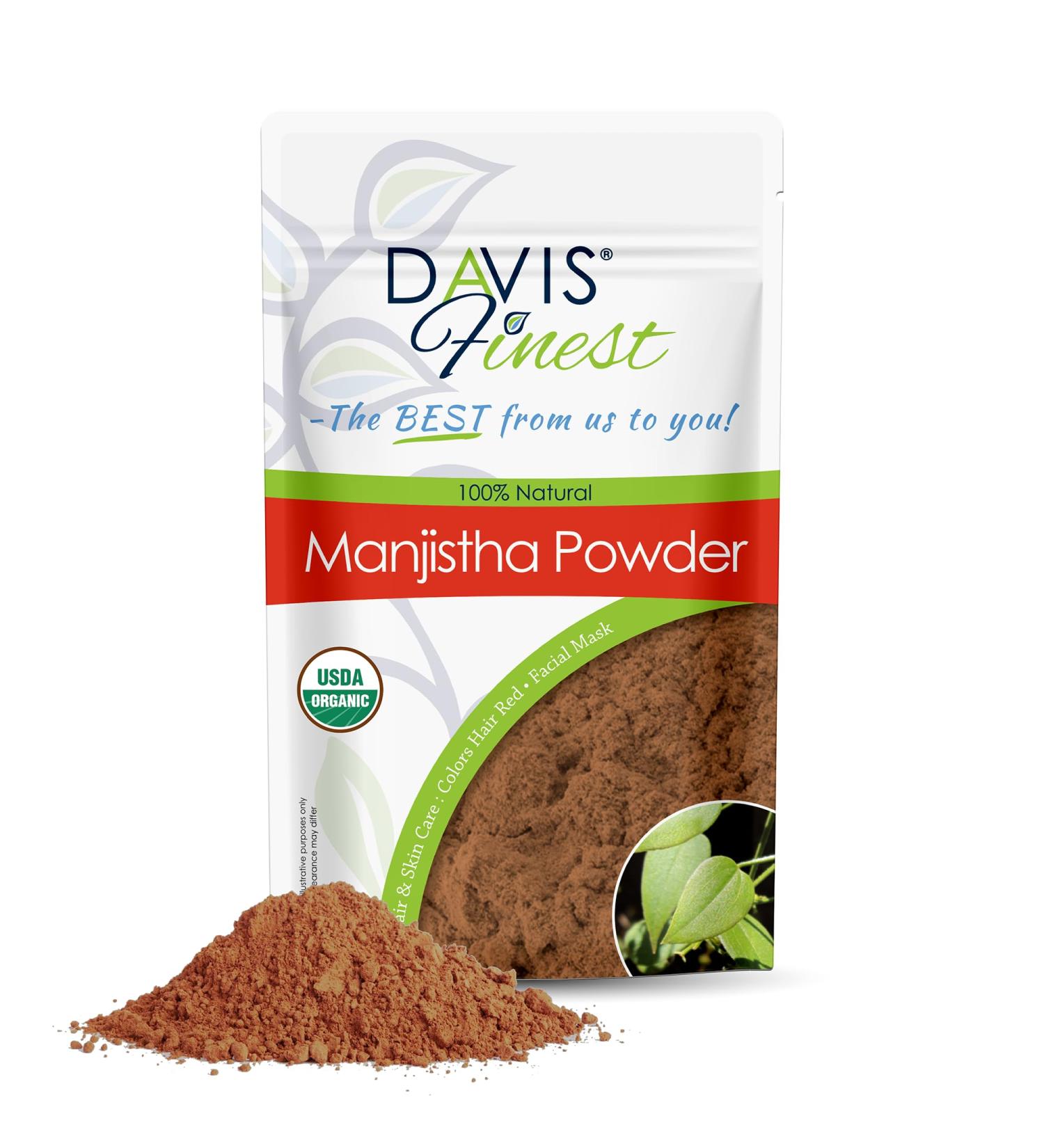 Davis FINEST Man ntha Powder for Hair & Skin - Natural Rubia Cordifolia Hair Color & Moisturizing Facial Mask 100g - Brightening Organic Beauty Product - Buy Online on GoSupps.com