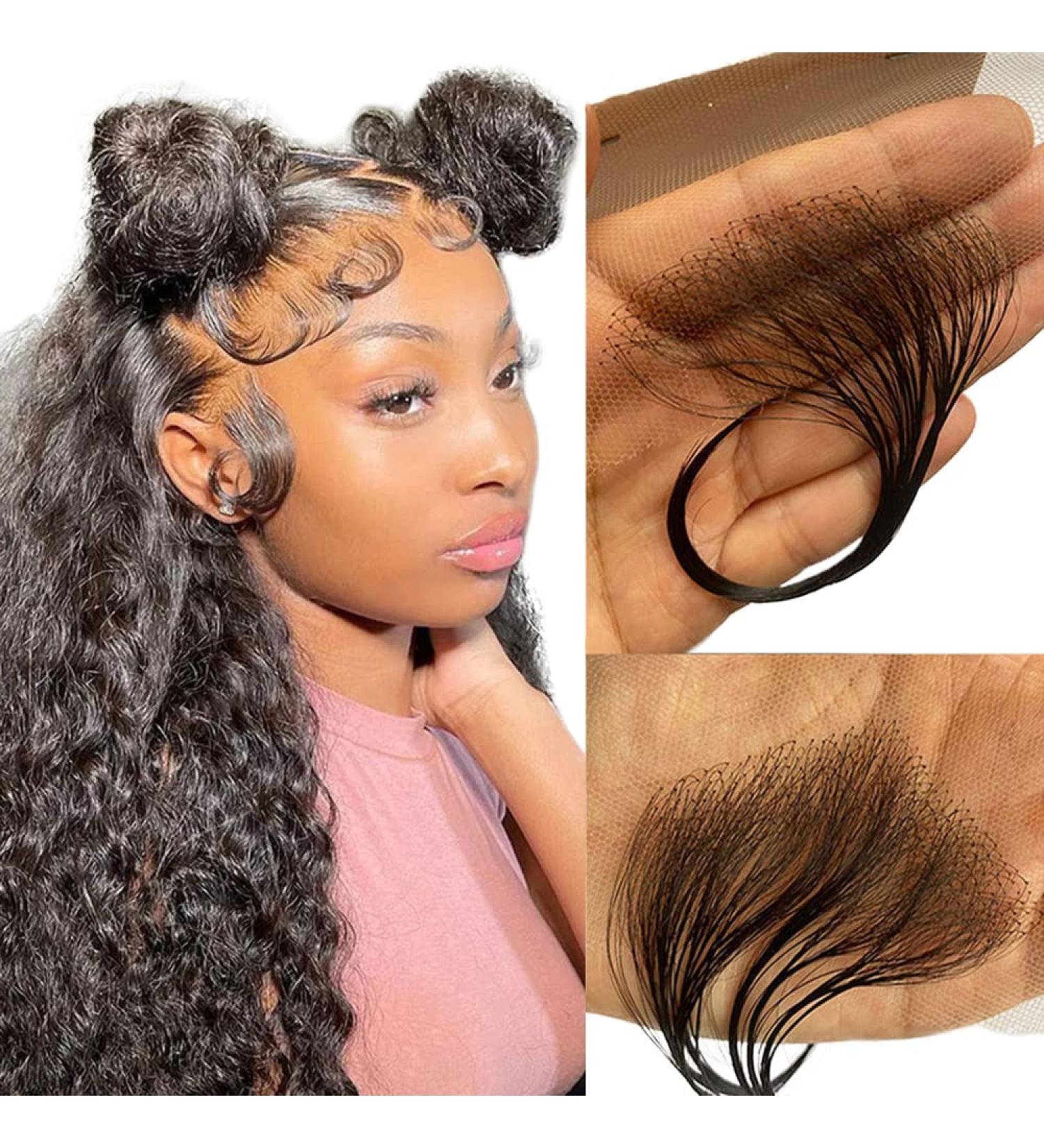 ALI V Real HD Lace Baby Hair Strips - Reusable Swiss HD Lace Edge Strips for Women, Brazilian Virgin Hair, Black Color - 2pcs - Buy Online on GoSupps.com