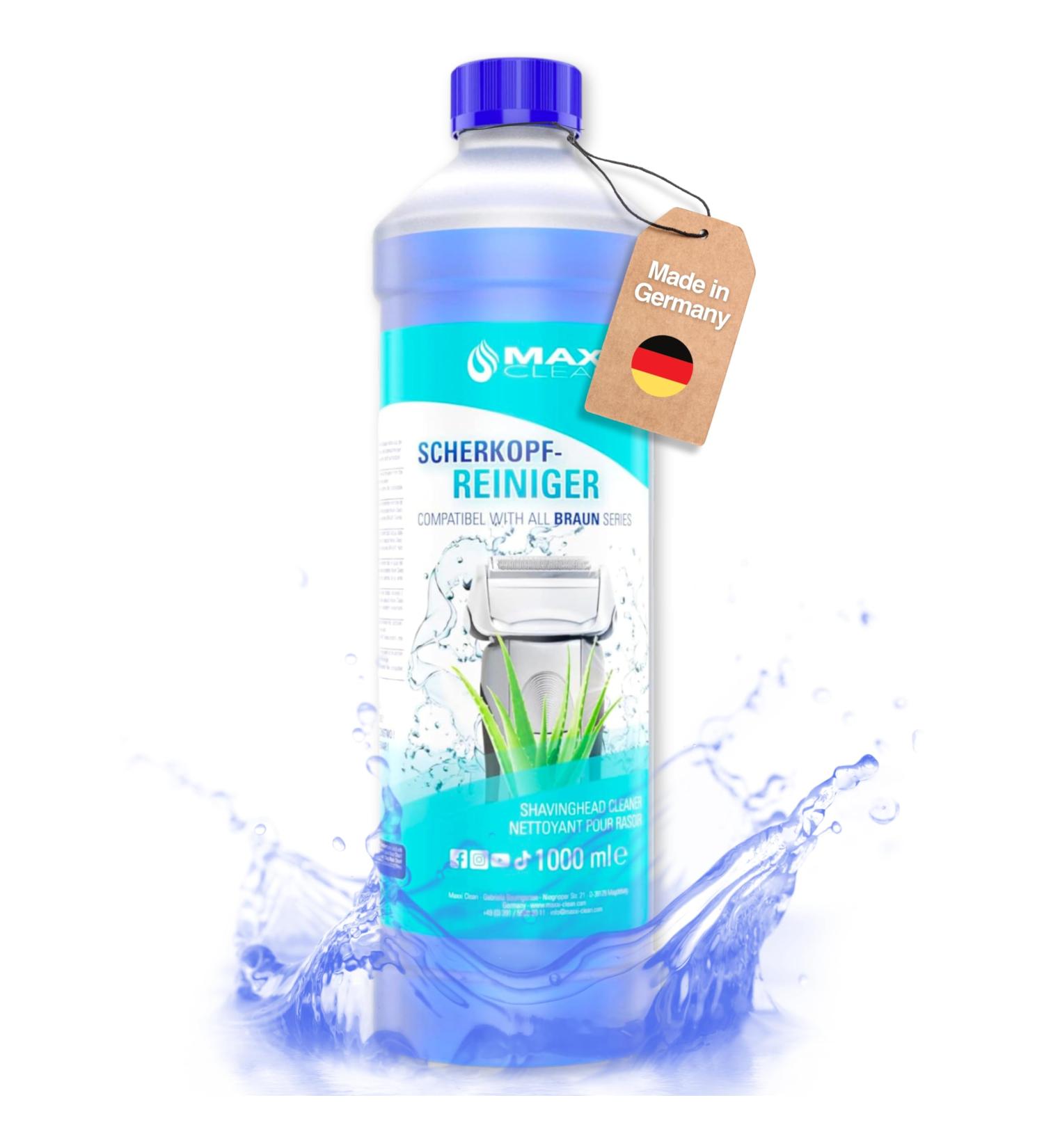 Maxxi Clean 1.000 ml Refill Liquid for Shaver Head Cleaner | Braun Compatible Cleaning Fluid with Aloe Vera Scent - Buy Online on GoSupps.com