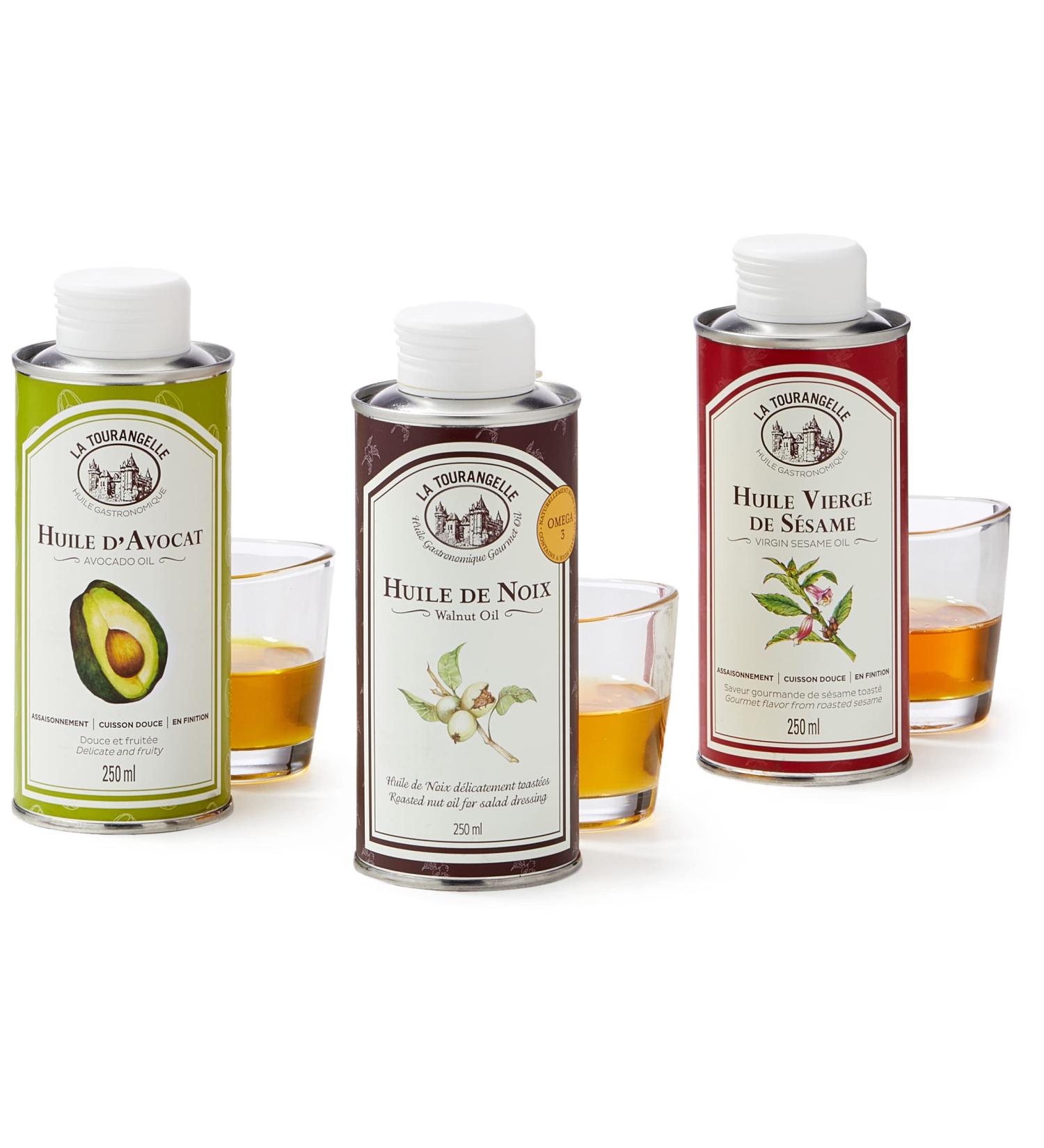 La Tourangelle - Set of 3 Gourmet Oils: Virgin Sesame Oil Avocado Oil Walnut Oil - Quality Oils a - Buy Online on GoSupps.com