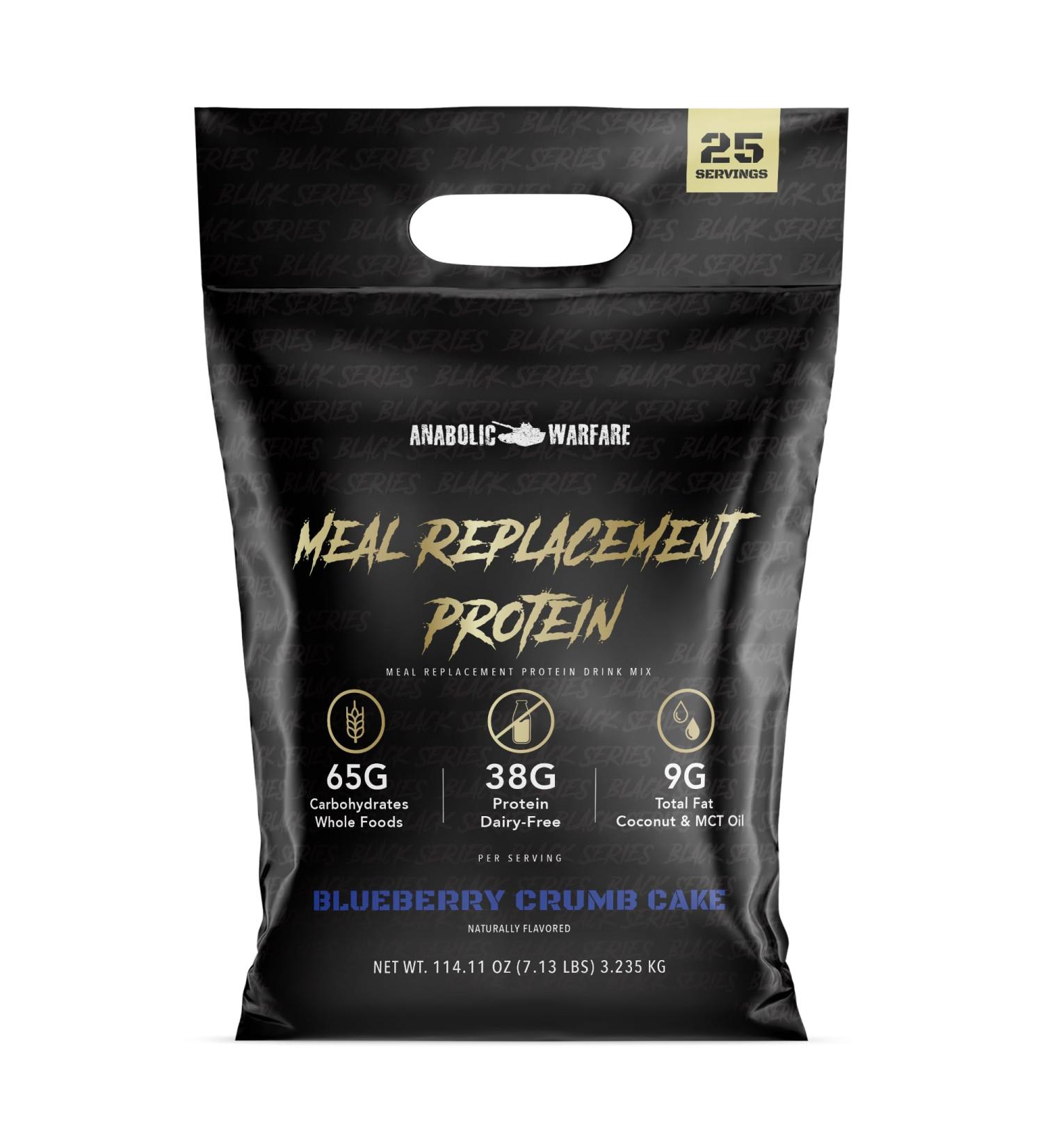 Anabolic Warfare Blueberry Crumb Cake Meal Replacement Protein Shake - Whole Food 25 Servings 113.76 oz - International Shipping Available - Buy Online on GoSupps.com