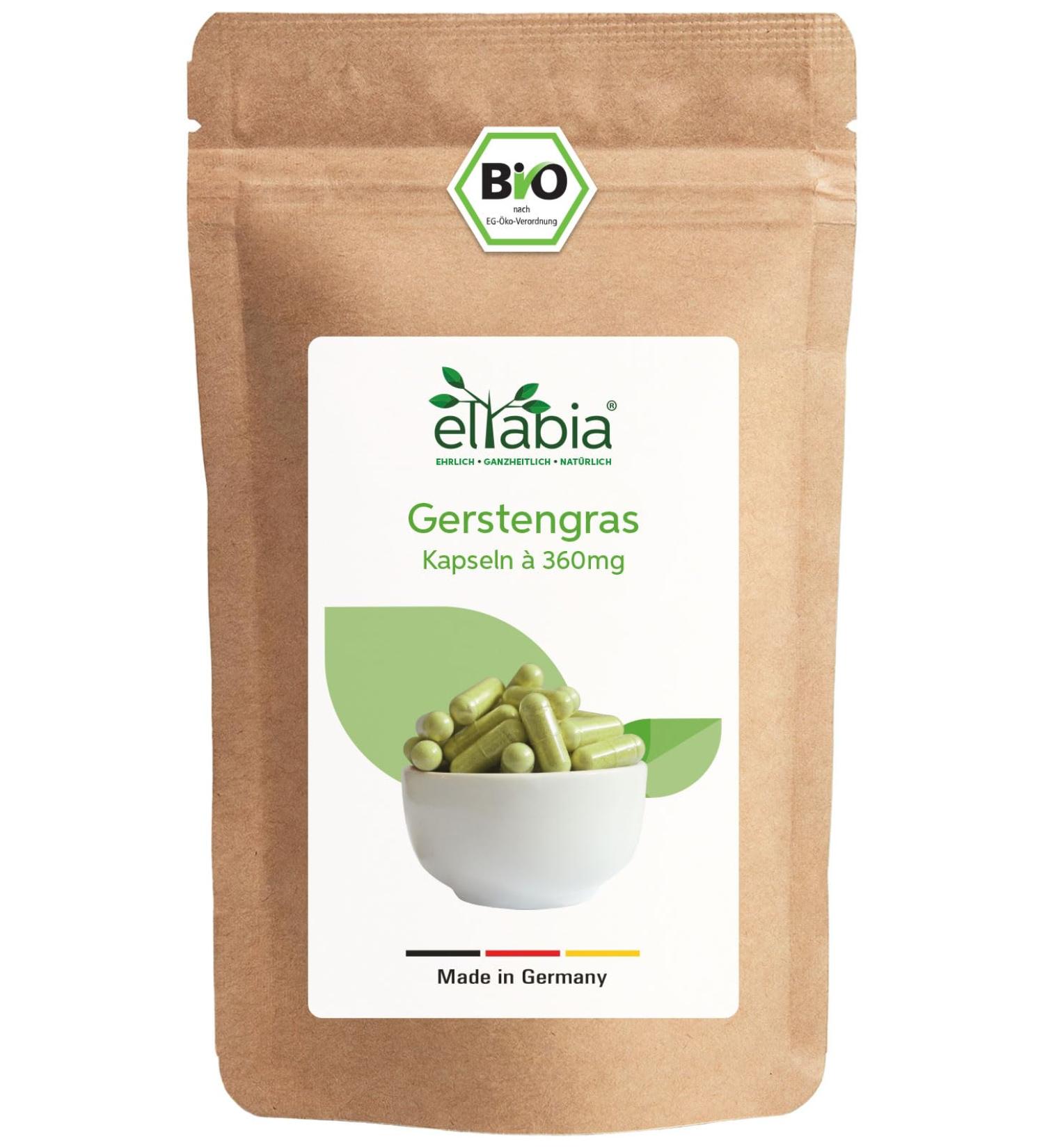 Organic Barley Grass Capsules 500 pcs | High Dose 1080mg | 100% Pure Vegan Supplement | DE- KO-007 Certified | German Cultivation - Buy Online on GoSupps.com