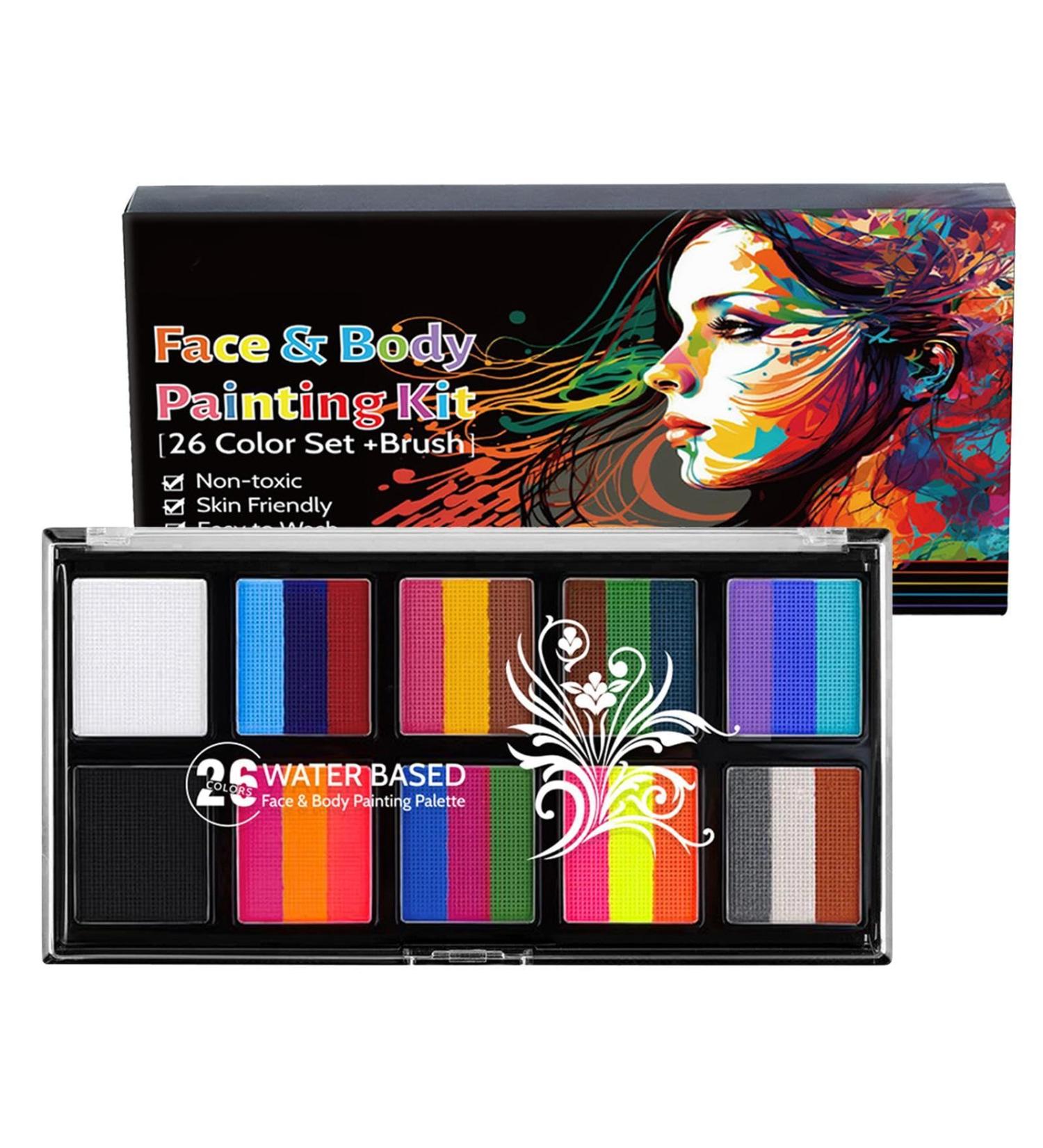 Holdes face paint set face paint and body paint set safe face and body paint kit pigment powder 26 colors for face paint kit - Buy Online on GoSupps.com