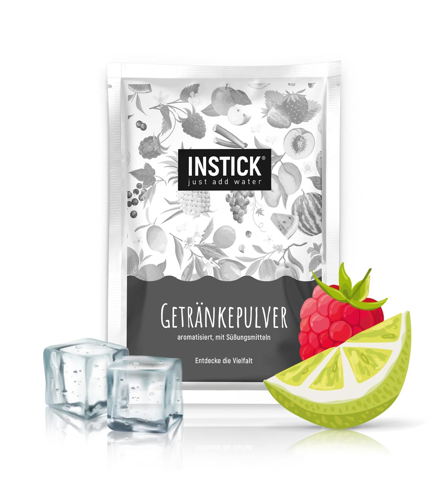 Intick Sugar-Free Instant Iced Tea Powder - Raspberry & Lime Black Tea | Vegan Low-Calorie Drink Pack for 18L | Refreshing Flavored Beverage with Vitamin C - Buy Online on GoSupps.com