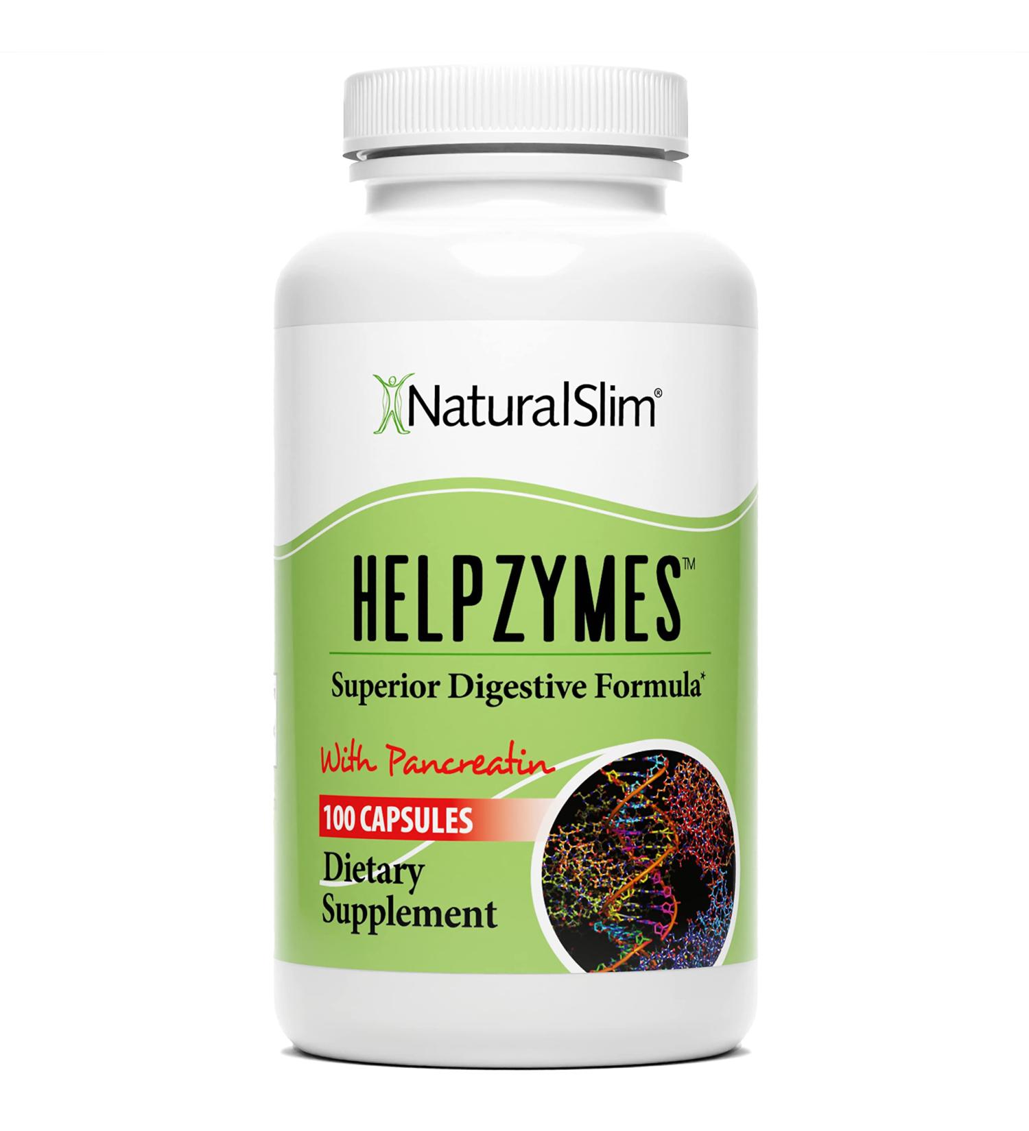 NaturalSlim Helpzymes Digestive Enzymes - Gut Health & Gas Relief - 100 Caps - Buy Online on GoSupps.com