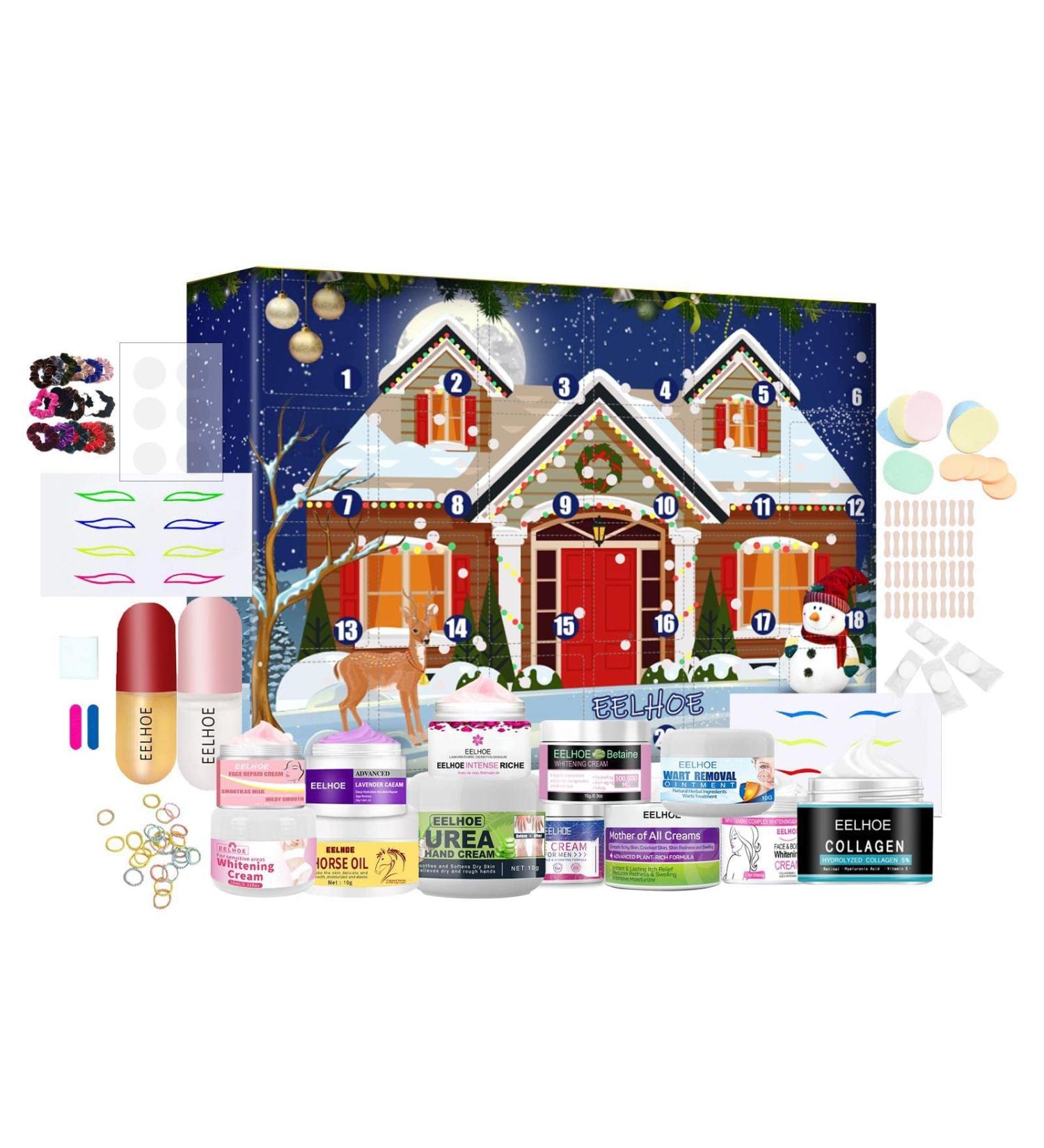 Encomy Christmas Countdown Beauty Set | Advent Calendar with 24 Care Products & Accessories | Perfect Family Gift - Buy Online on GoSupps.com