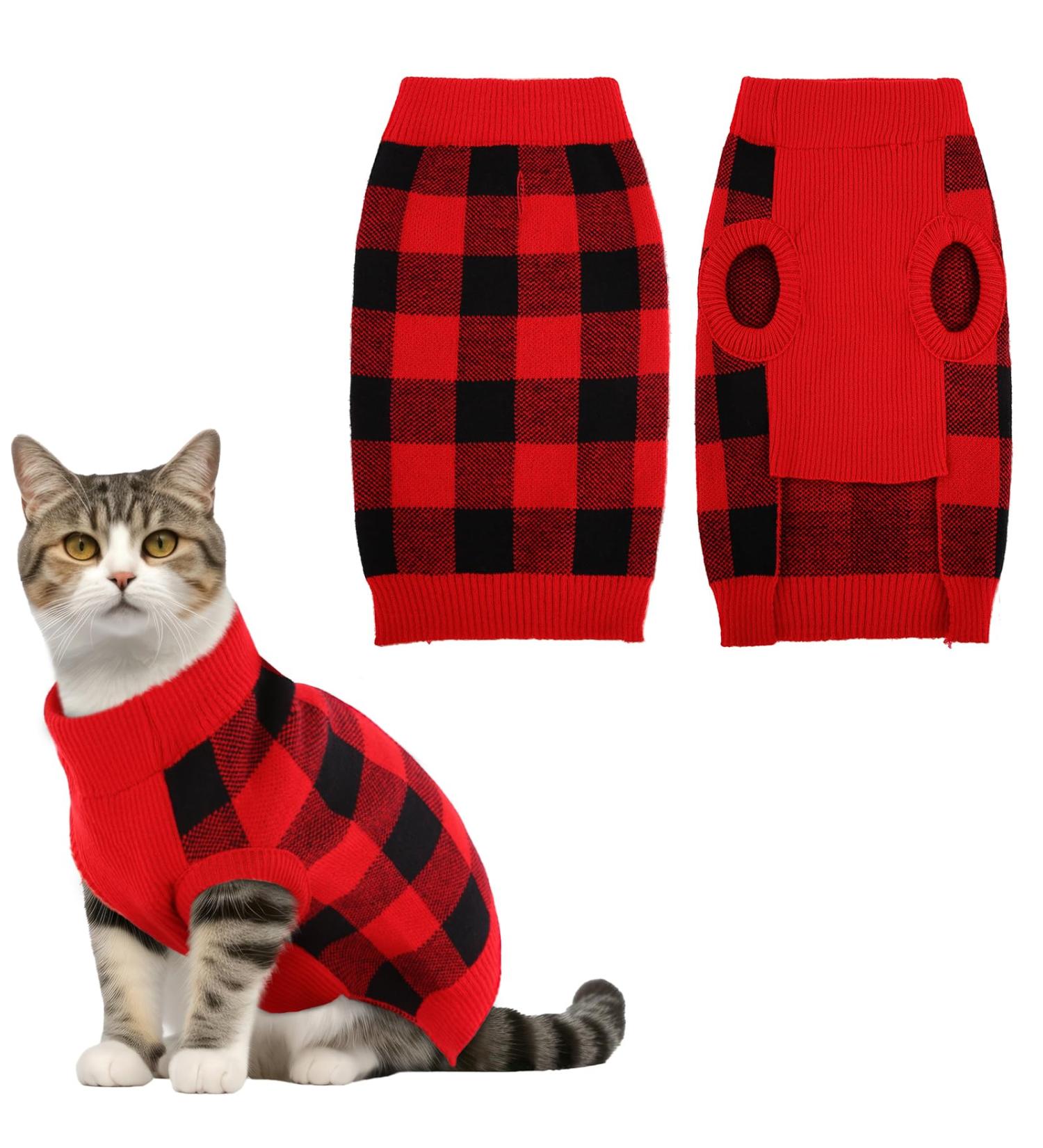 Shop Katzinst Christmas Dog Sweater - Fleece Styles for Medium-Sized Dogs like Maltesers & Jack Russells - Red & Black Options Available - Buy Online on GoSupps.com