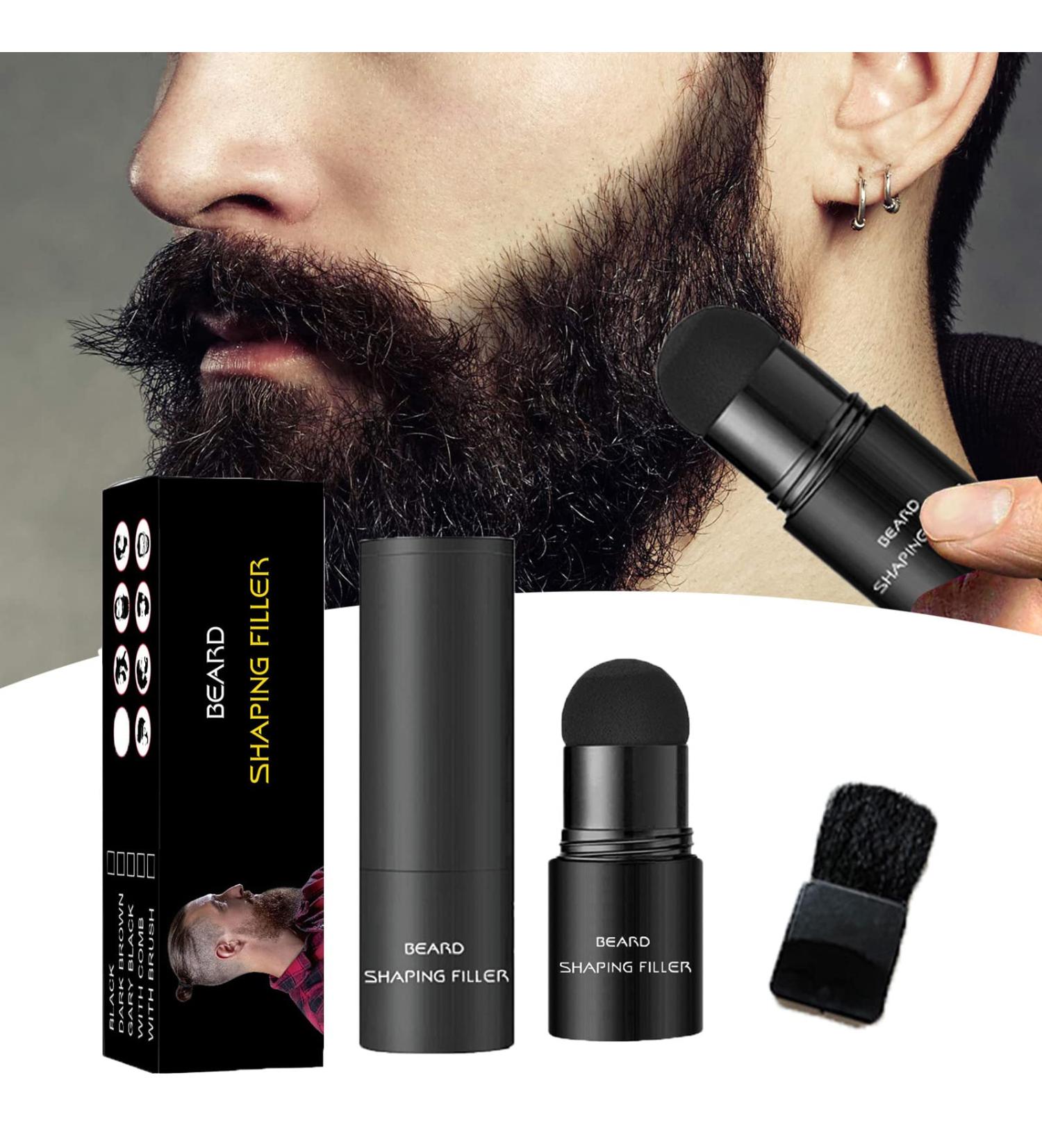 Beard Filler for Men Beard Bushy Powder Beard Shaping Filler- Black and Brown Beard Filling Pen Enhance Facial Beard Kit Mustache Repair Shape Water Proof Long Lasting Coverage (Black) - Buy Online on GoSupps.com
