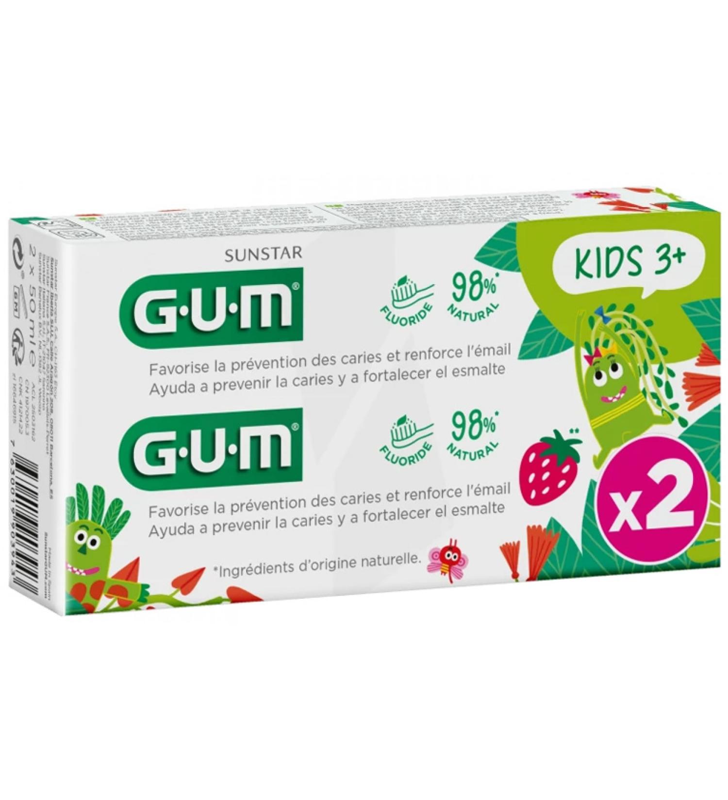 GUM Kids Fluore toothpaste from 3 years 2 x 50 ml