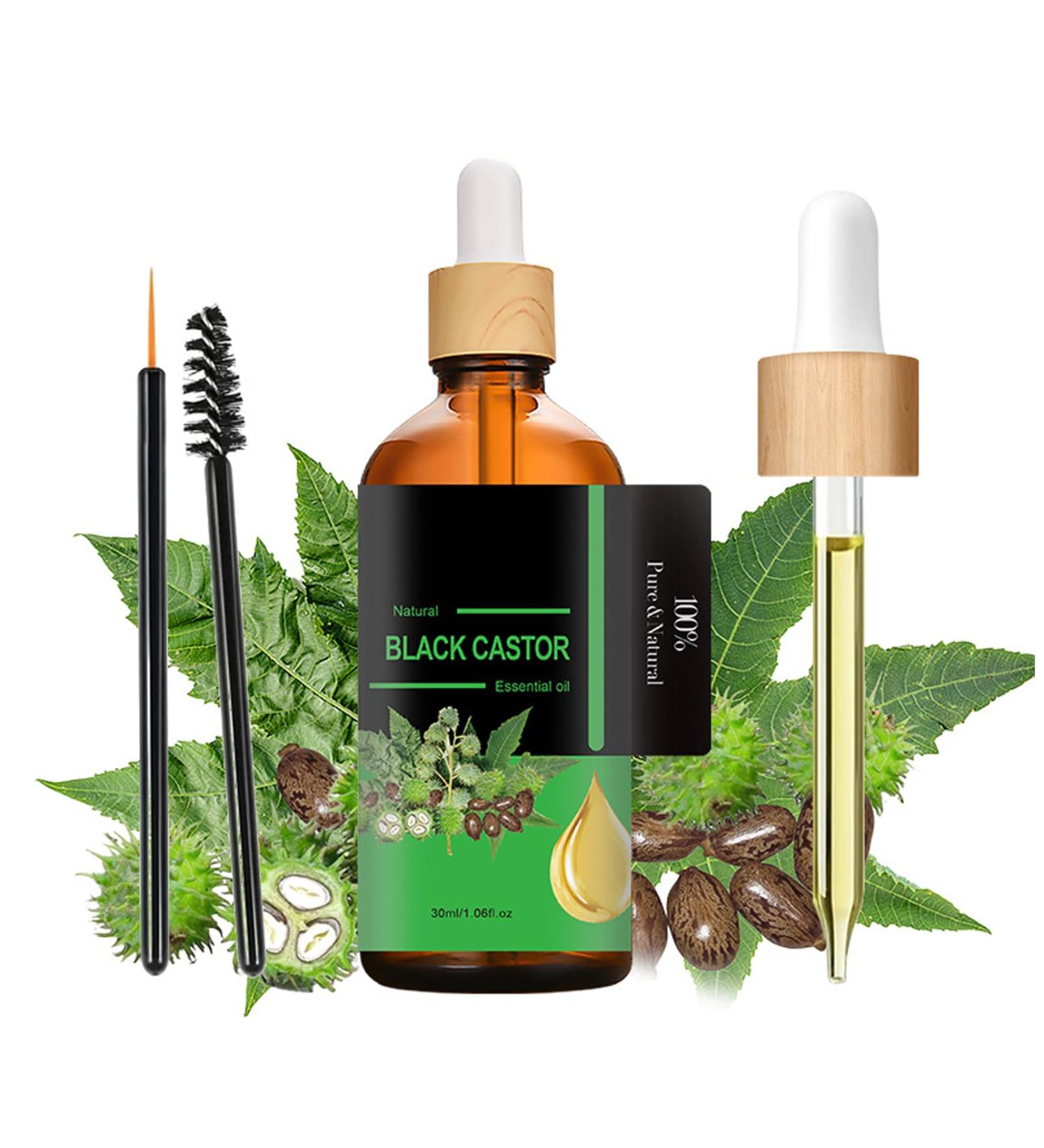 Castor Oil Organic Black Castor Oil for Eyelashes and Eyebrows Pure Naturals Cold Pressed Hair Growth Oil Promote Hair Growth Strengthen Hair Roots and Prevent Bifurcation 30ML - Buy Online on GoSupps.com