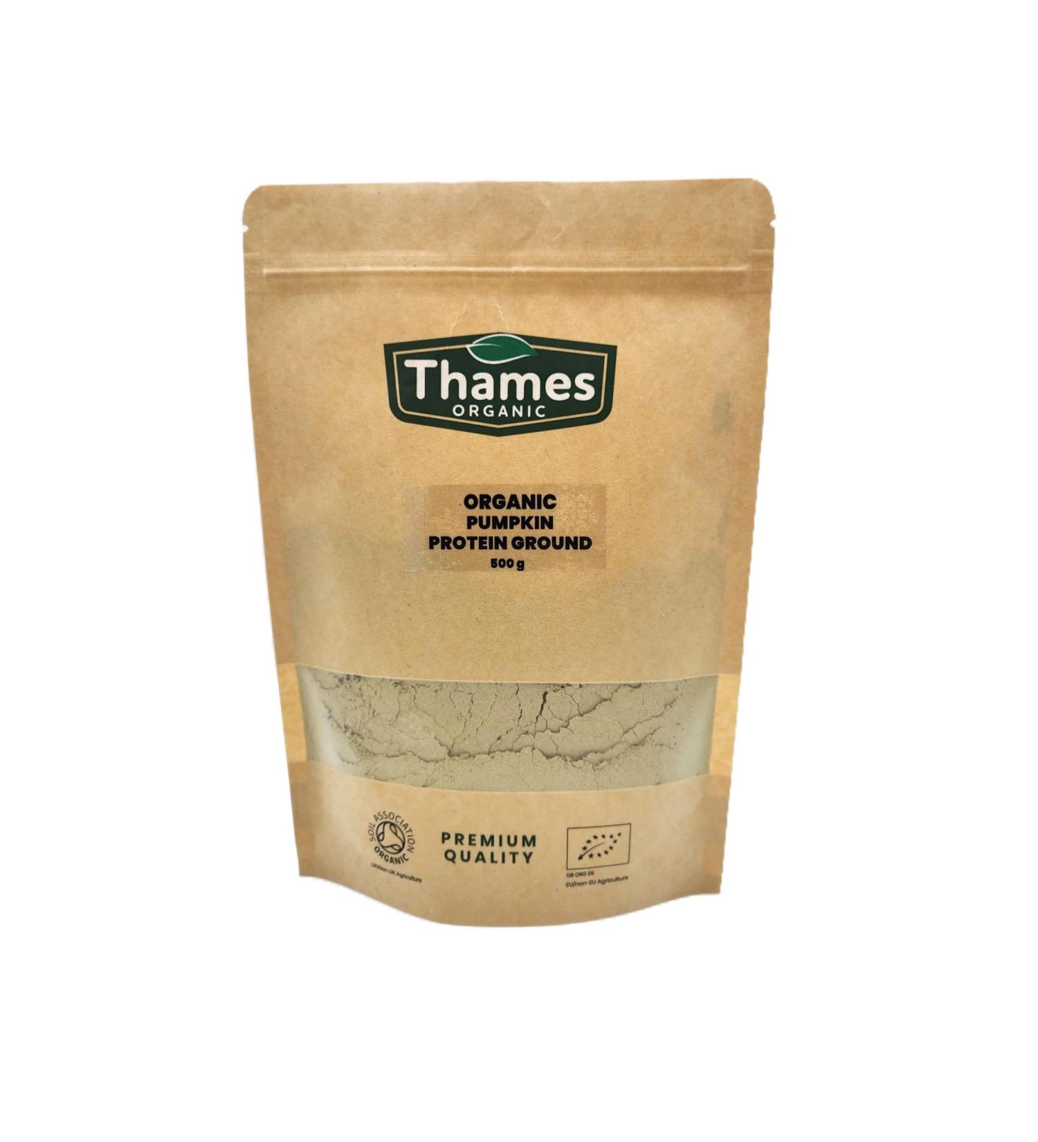 Thames Organic Organic Pumpkin Protein Ground | Plant-Based | Vegan | Gluten-Free | Nutrient-Rich Superfood 500g - Buy Online on GoSupps.com