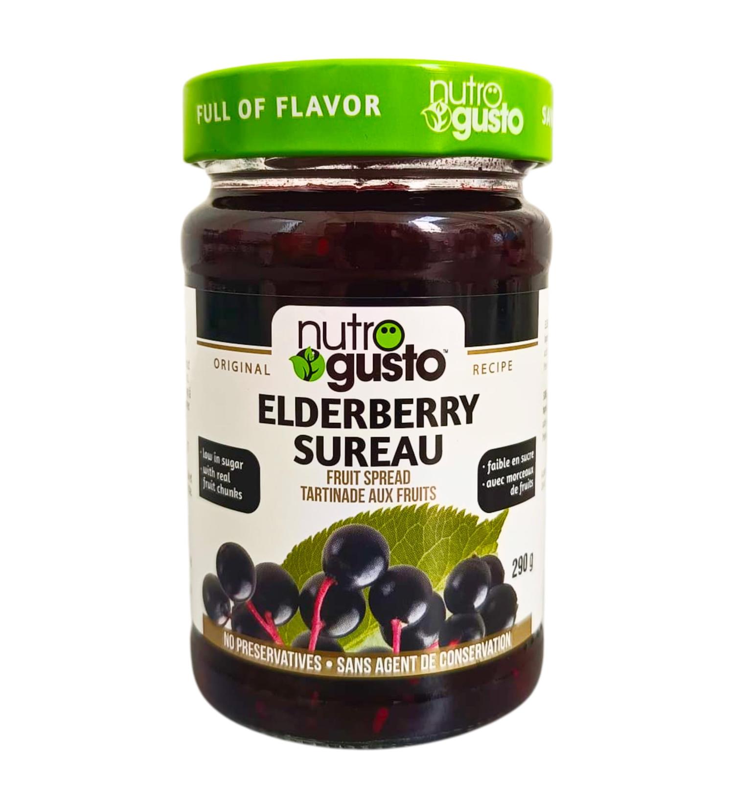 NutroGusto Jams Fruit Preserve Spread 290 g (Elderberry) - Buy Online on GoSupps.com