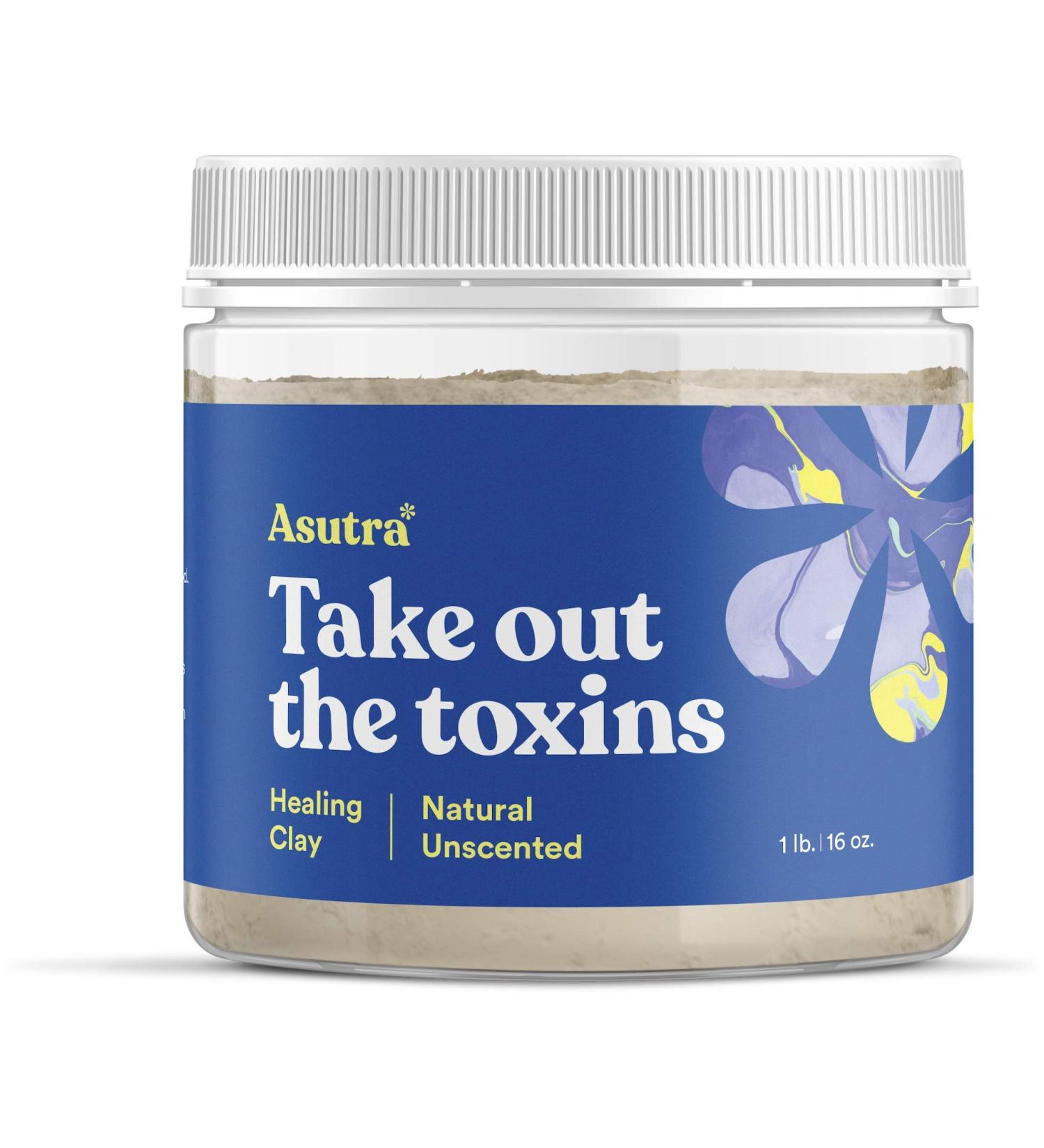 ASUTRA Indian Healing Clay Mask 1 lb for Skin & Hair - Detox, Soften, Brighten - Anti-Blemish Acne Treatment & Anti-Ageing Properties - Natural Sodium Bentonite Clay - Buy Online on GoSupps.com