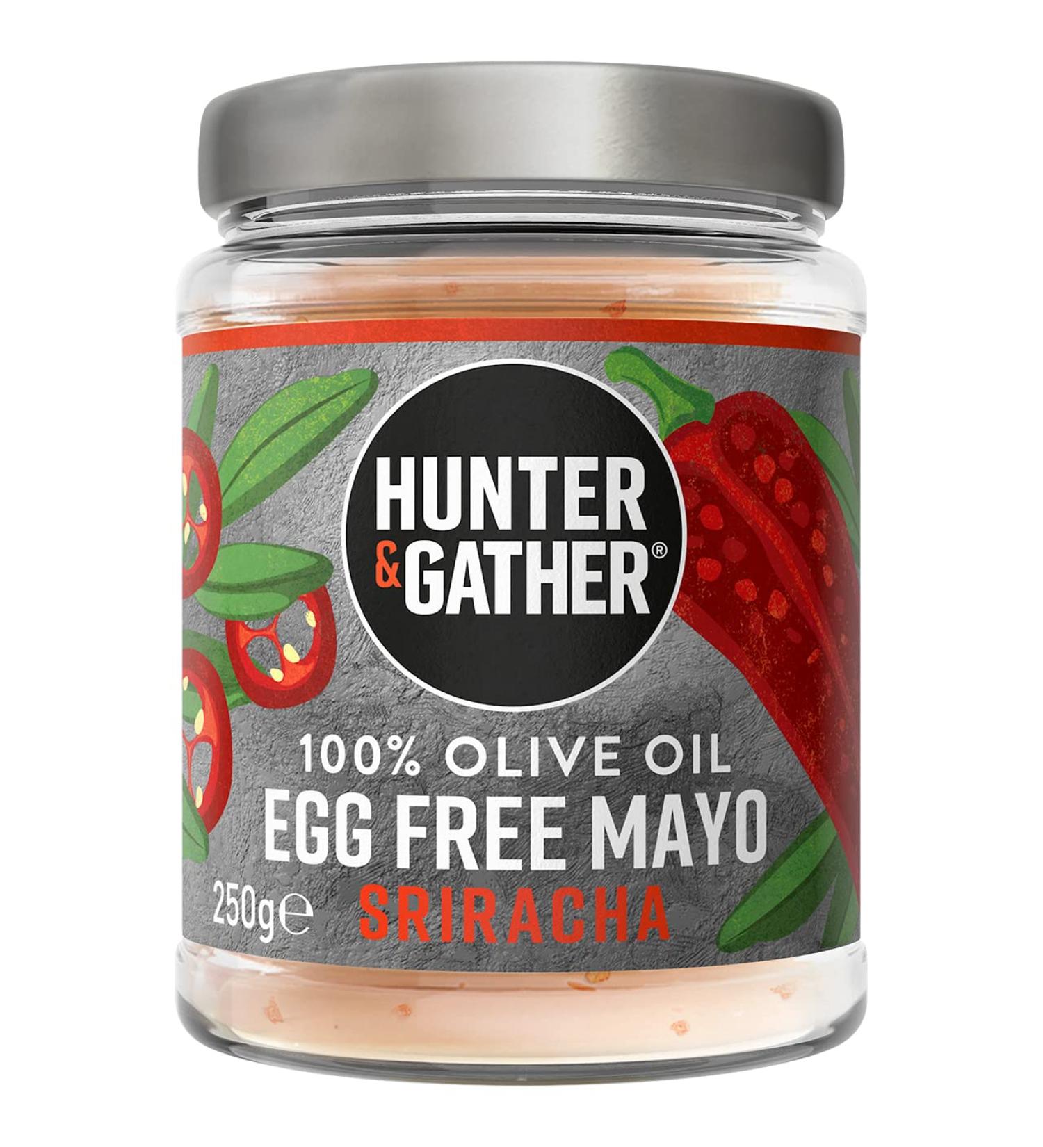 Hunter & Gather 100% Olive Oil Egg-Free Sriracha Mayo 250g - Keto & Vegan Friendly - Gluten & Soy Free - Buy Online on GoSupps.com