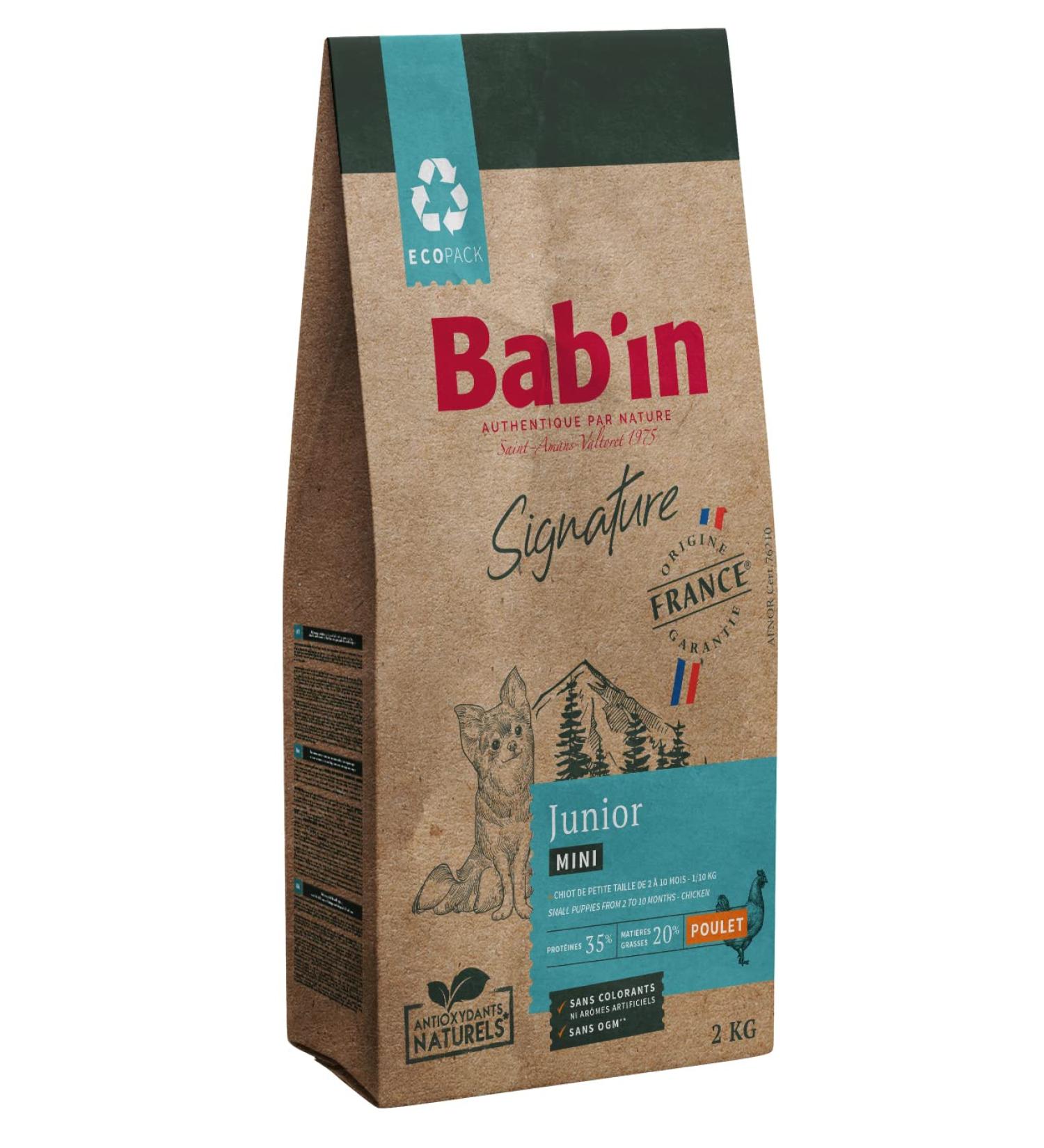 Bab'in Signature Mini Junior 2 kg - Dry Food for Small Puppies and Dogs in Gestation or Lactation - Natural and Balanced - Ad - Buy Online on GoSupps.com