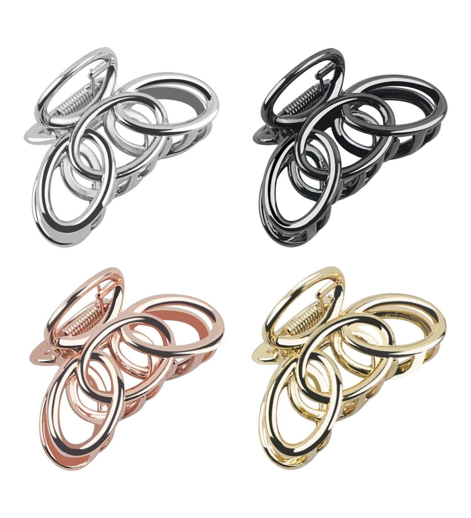Small Metal Hair Claw Clips for Women - 2 Inch Non Slip Hair Clamps for Thin to Medium Thick Hair - Strong Hair Jaw Clips in Black, Silver, Gold, Rose Gold - Buy Online on GoSupps.com