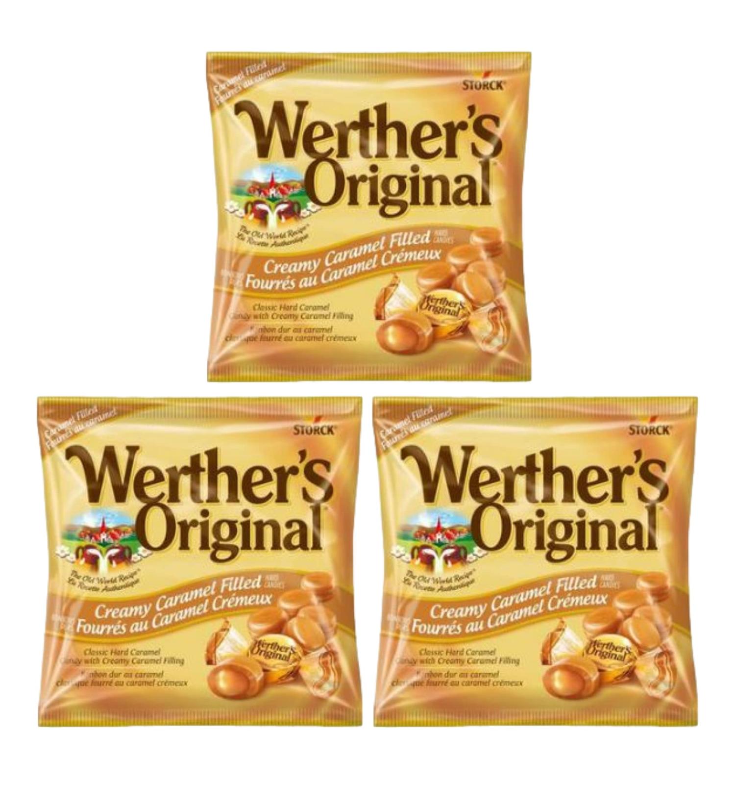 Werther's Original Creamy Caramel Filled Hard Candies 135g (Pack of 3)
