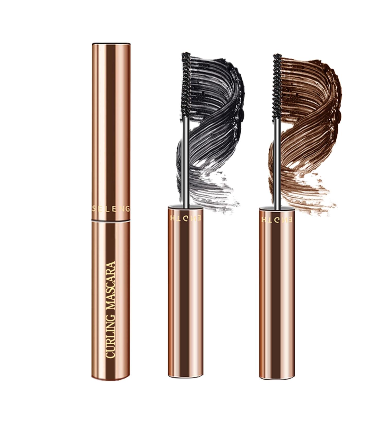 LYSdefeu Slim Brush Mascara for Adult Elderly Women Set of 60 2 Pieces Black Brown Volume and Length Waterproof and Sweatproof Elongated Hypoallergenic for Sensitive Eyes Black+brown - Buy Online on GoSupps.com