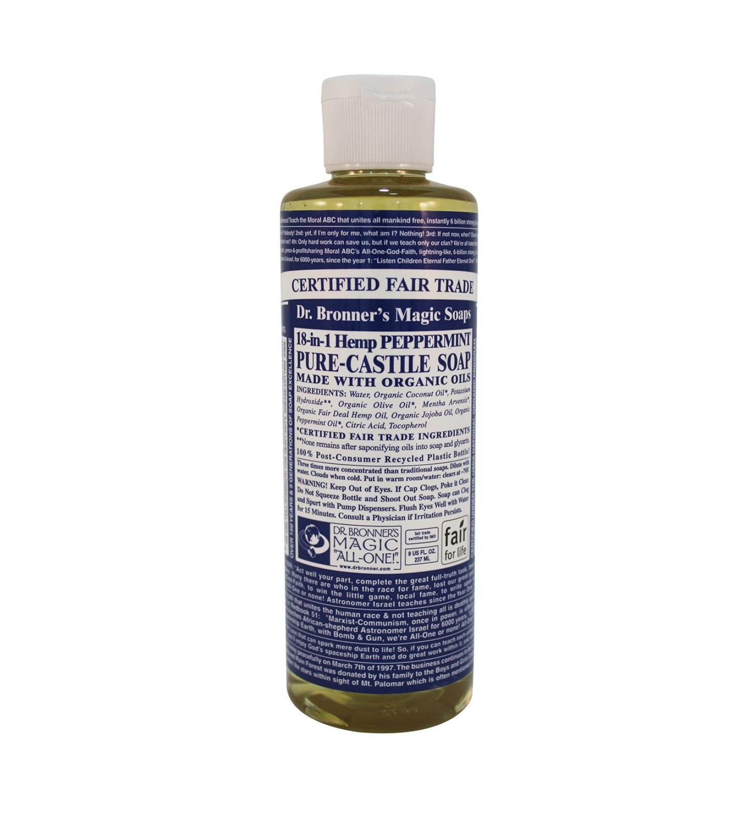 Dr. Bronner's Magic Soaps: Liquid Castile Soap Peppermint 8 oz (2 pack) - Buy Online on GoSupps.com