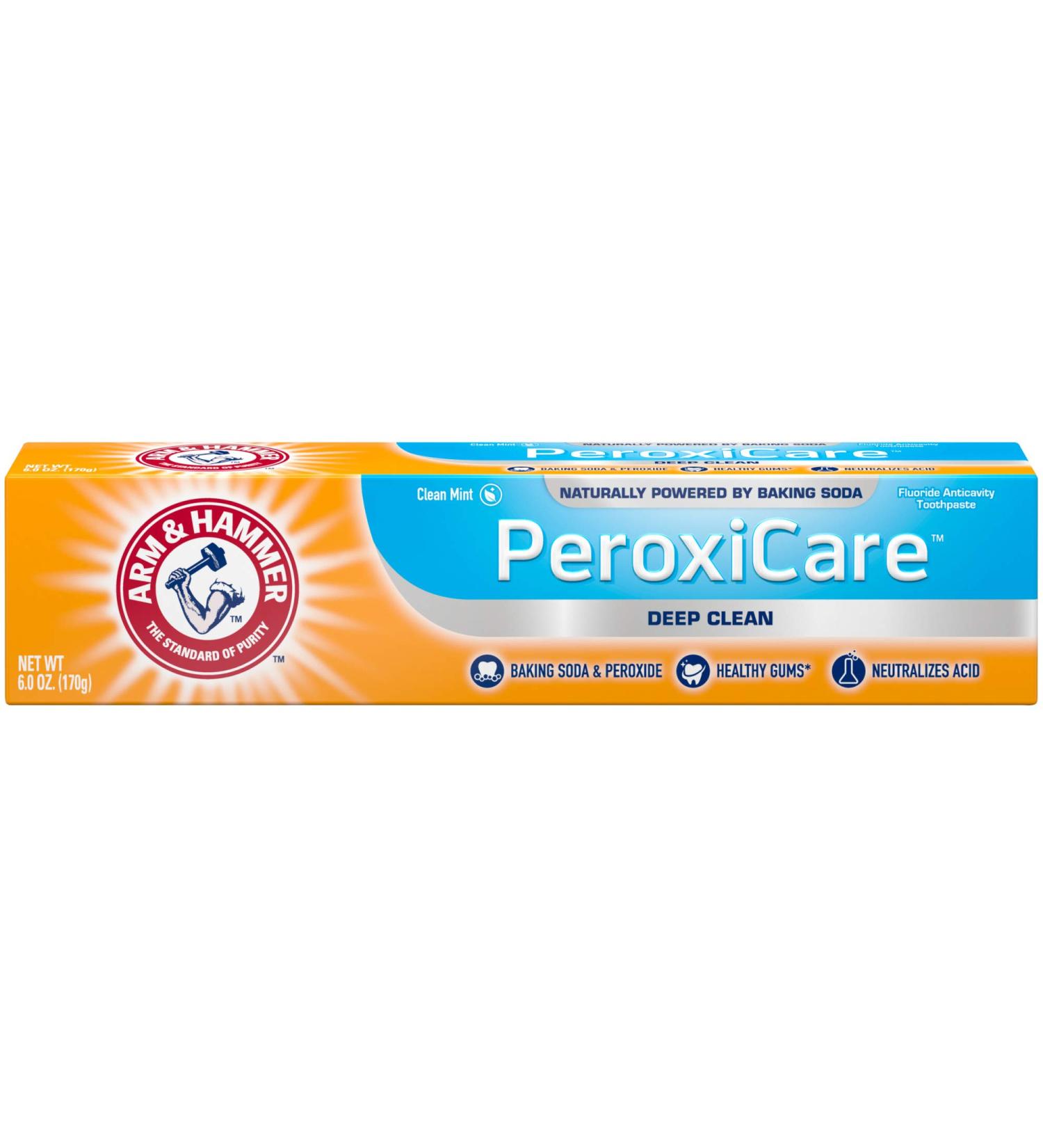 ARM & HAMMER Peroxicare Clean Mint Fluoride Toothpaste 6oz (Pack of 6) - Buy Online on GoSupps.com