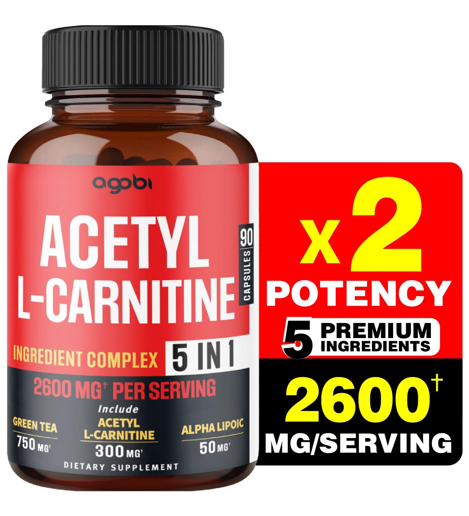 Acetyl L-Carnitine Supplement 2600mg - Brain & Memory Support - 90 Vegan Capsules - Buy Online on GoSupps.com