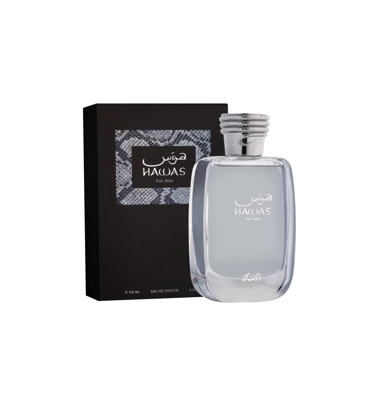 Hawas for Him EDP - Eau De Parfum 100ml(3.4 oz) | Cinnamon, Bergamot, Orange blossom, Grey amber | Aquatic scent, Embody masculine strength & Vigour | Woody perfume, Italian citrus & Fruity freshness of Pear & Pineapple |  - Buy Online on GoSupps.com