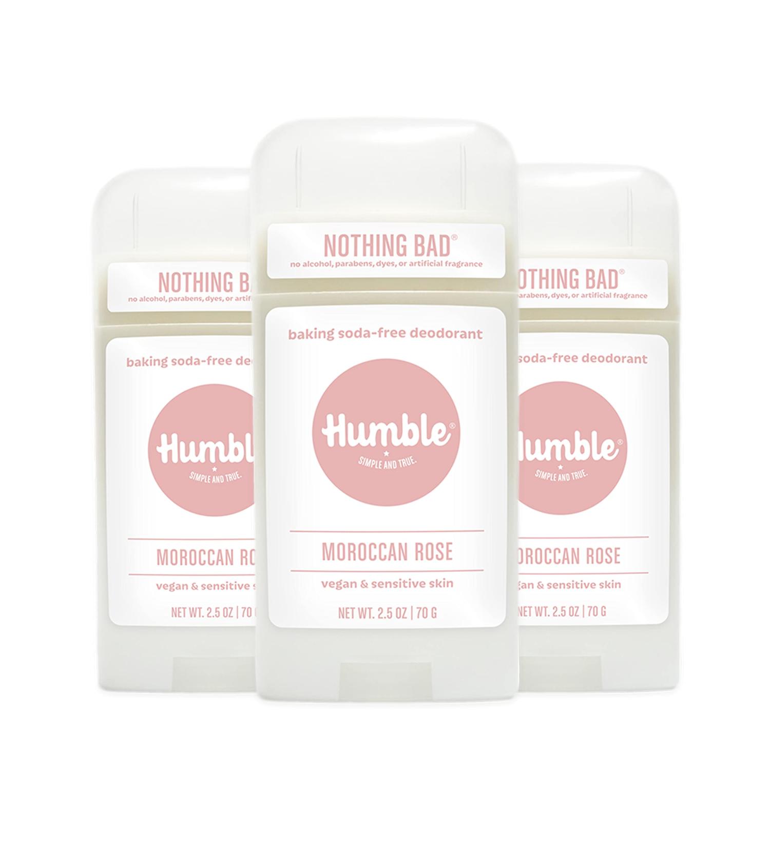 HUMBLE BRANDS Aluminum-Free Deodorant Vegan and Cruelty- free Formulated for Sensitive Skin Moroccan Rose 3 Pack 2.5 Ounce Moroccan Rose 2.5 Ounce (Pack of 3) - Buy Online on GoSupps.com