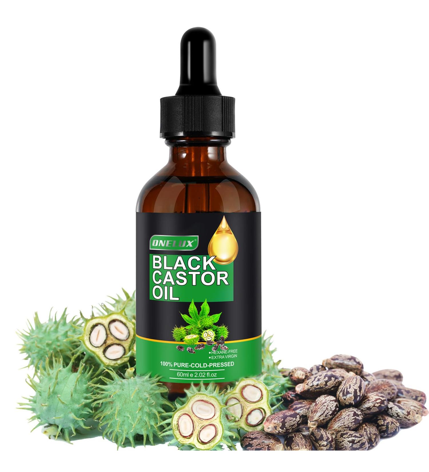 ONELUX Jamaican Black Castor Oil (2.02 fl oz) Natural Hair Care Oil Skin Care Nourishes & Hydrates for Unisex