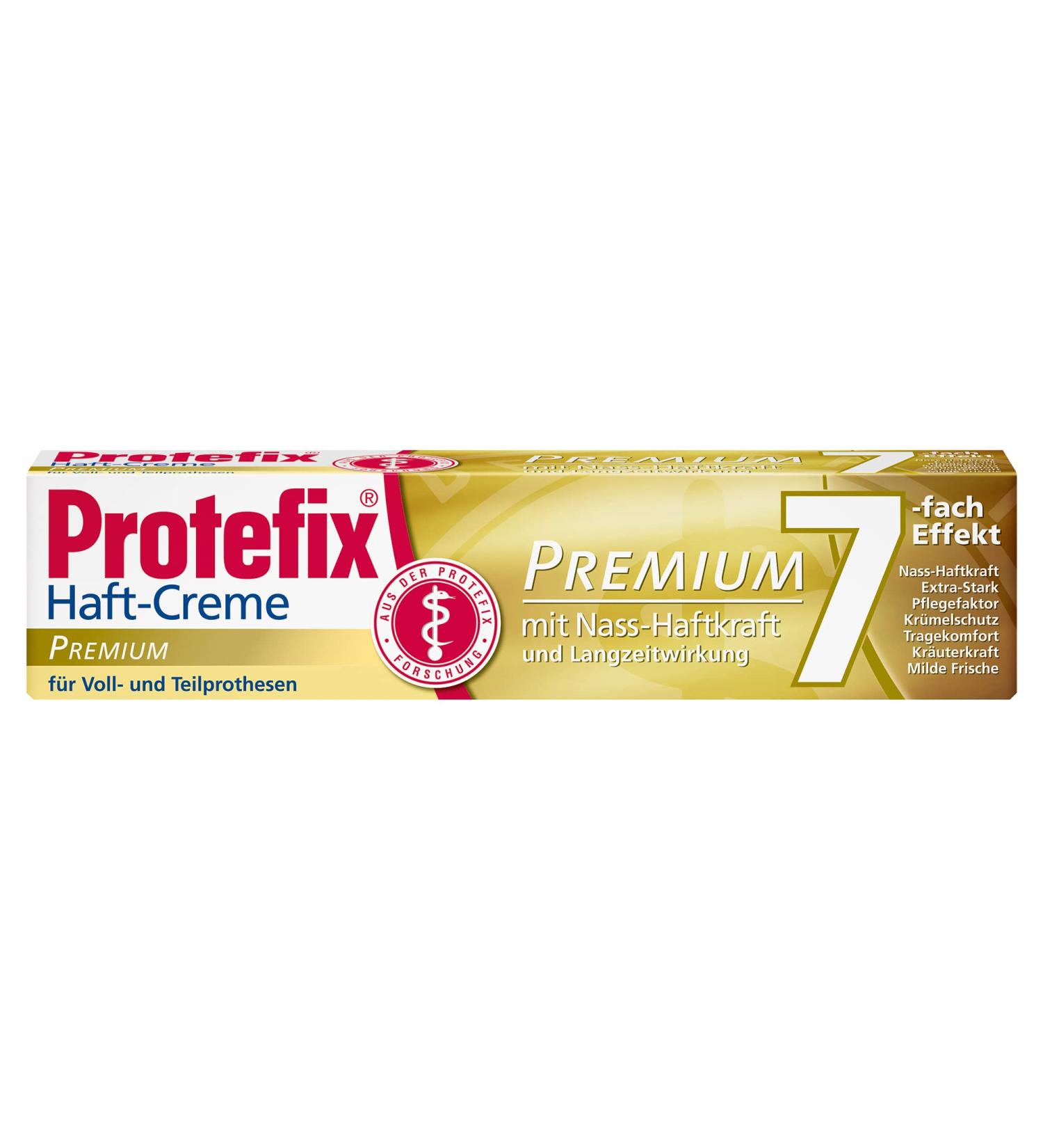 Protefix Premium Adhesive Cream for Dentures - 7-Fold Security - 47g - Buy Online on GoSupps.com