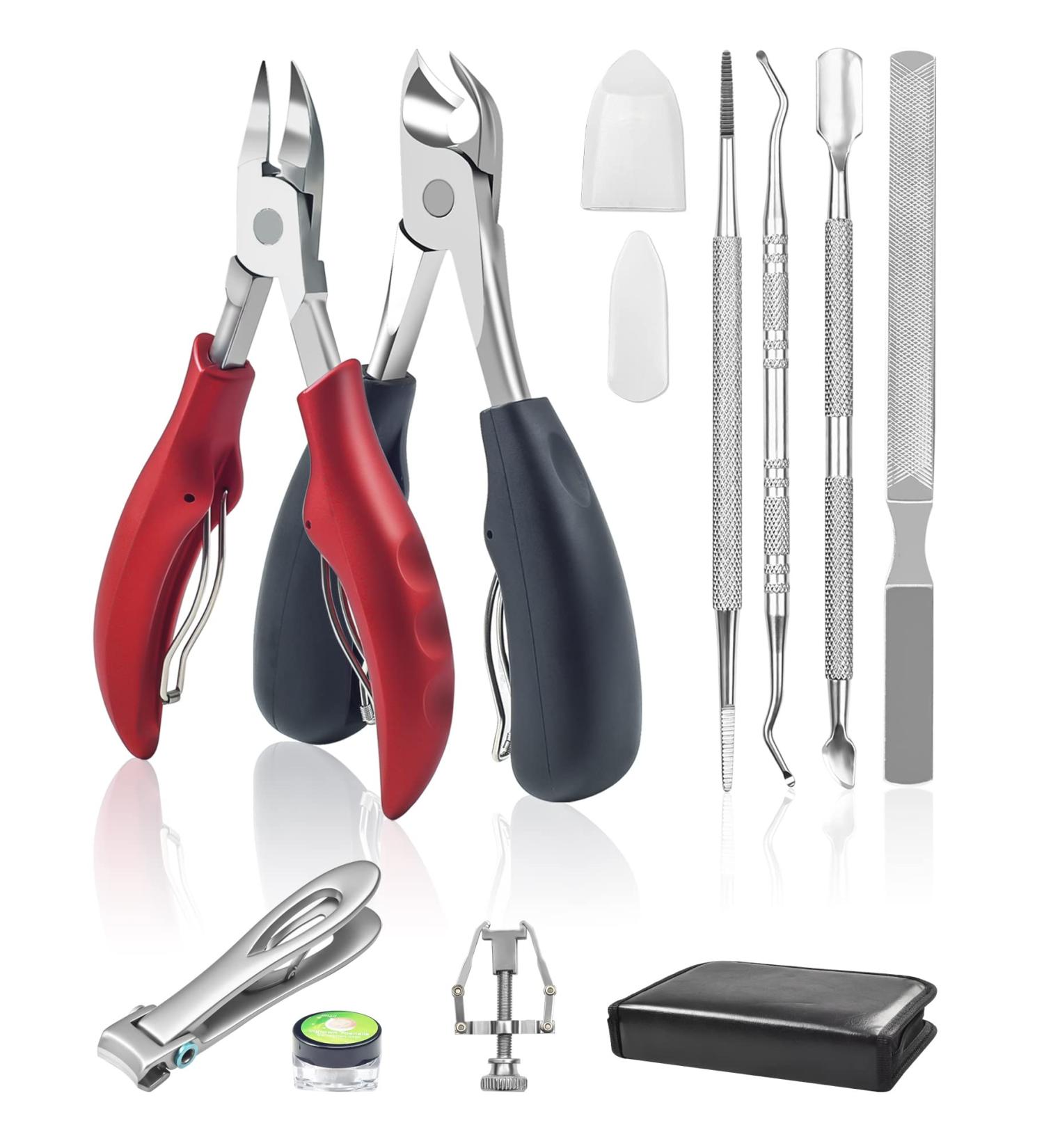 10Pcs Heavy Duty Stainless Steel Toenail Clippers for Thick & Ingrown Nails - Professional Pedicure Tool for Men, Women, Seniors - Buy Online on GoSupps.com