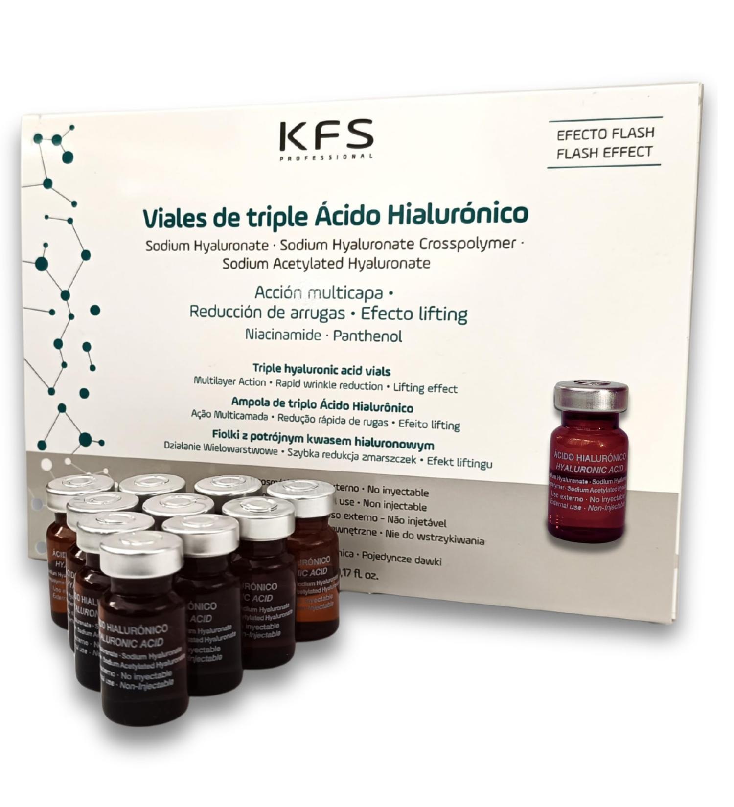 KFS Professional Hyaluronic acid bottles Filling and lifting effect Antiaging 10 x 5ml Flash Effect - Buy Online on GoSupps.com