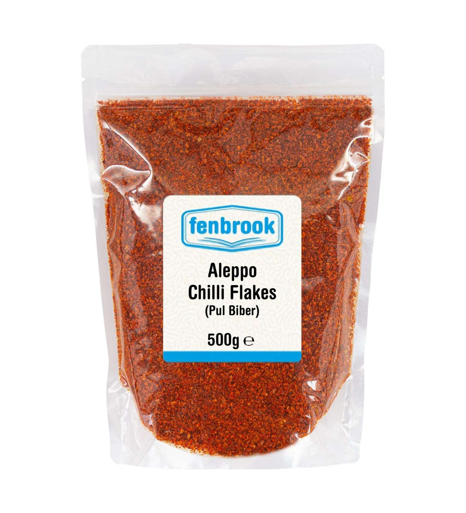 500g Aleppo Pepper Chilli Flakes (Pul Biber) - Fenbrook | Premium Quality - Buy Online on GoSupps.com