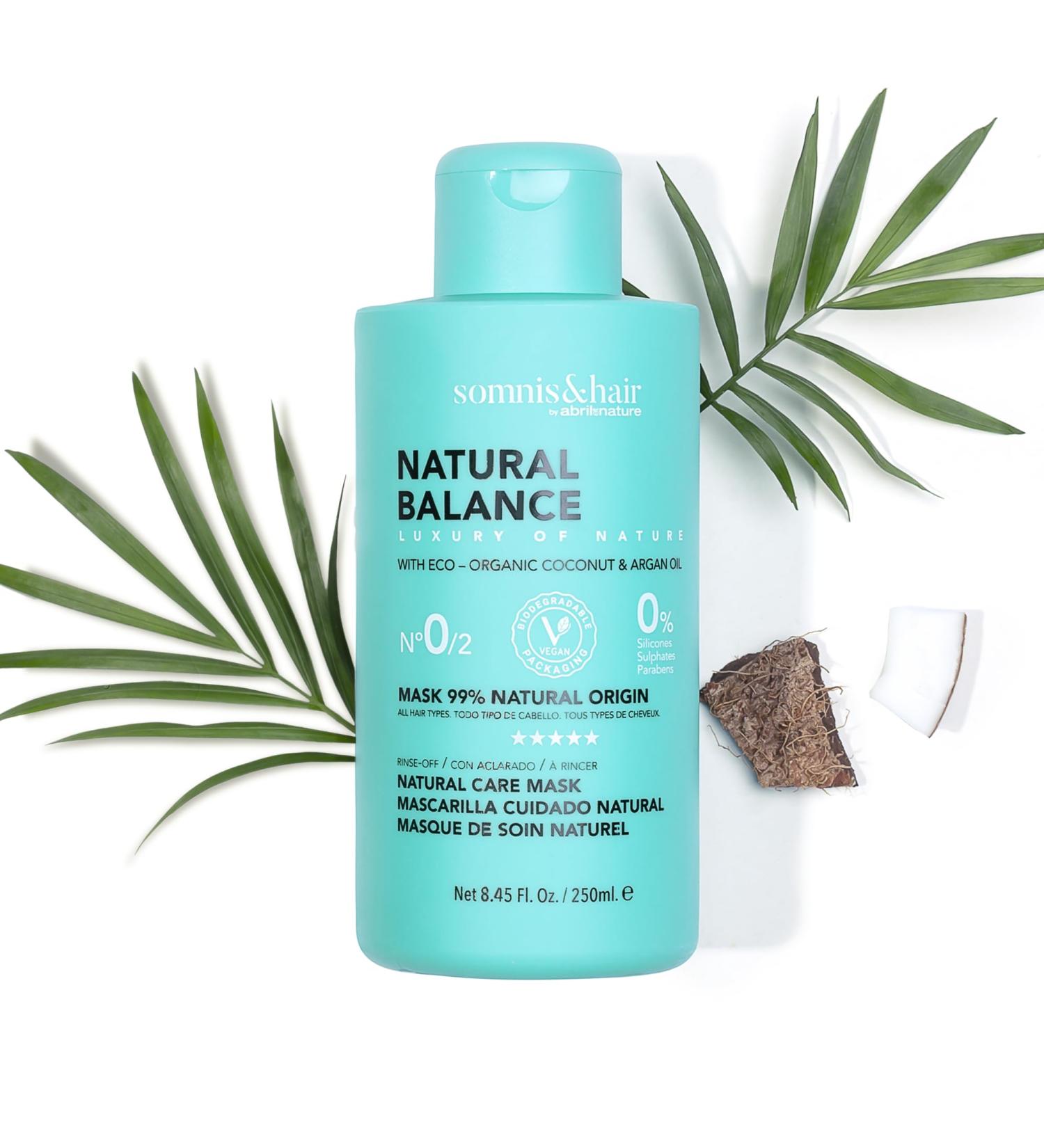  somnis&hair somnis&hair - Natural Balance Mask 99% Natural - Deep Hydration and Nourishment - Hair Repair and Anti-Frizz - Sulfate Paraben and Silicone Free - Vegan - 250 ml - Buy Online on GoSupps.com