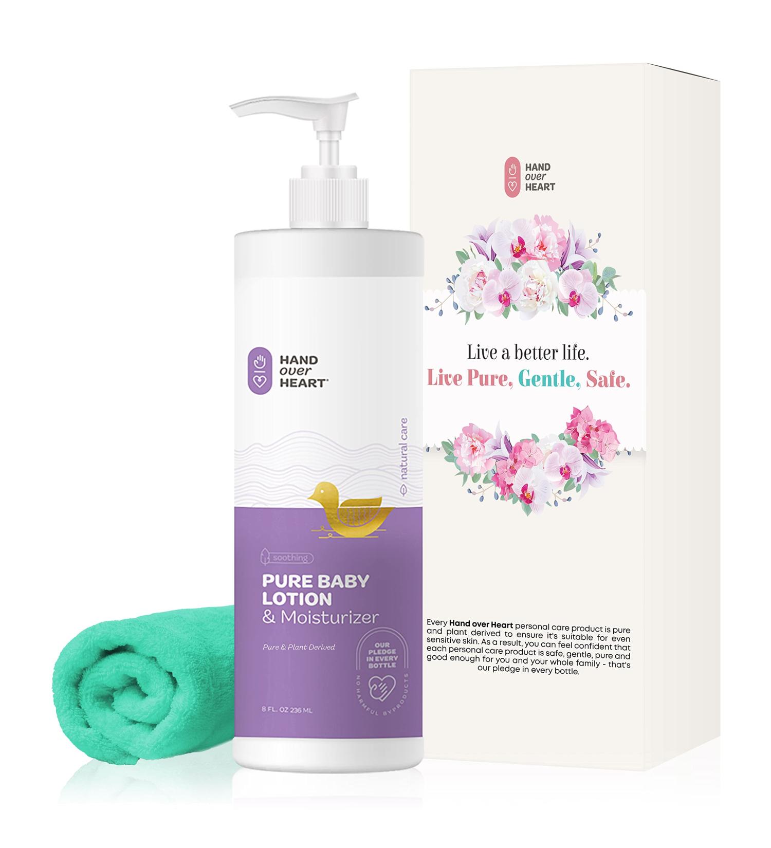 Hand over Heart Baby Lotion - Hypoallergenic Moisturizer for Sensitive Skin - Nourishing and Protective Formula - 8 Fl Oz - Buy Online on GoSupps.com