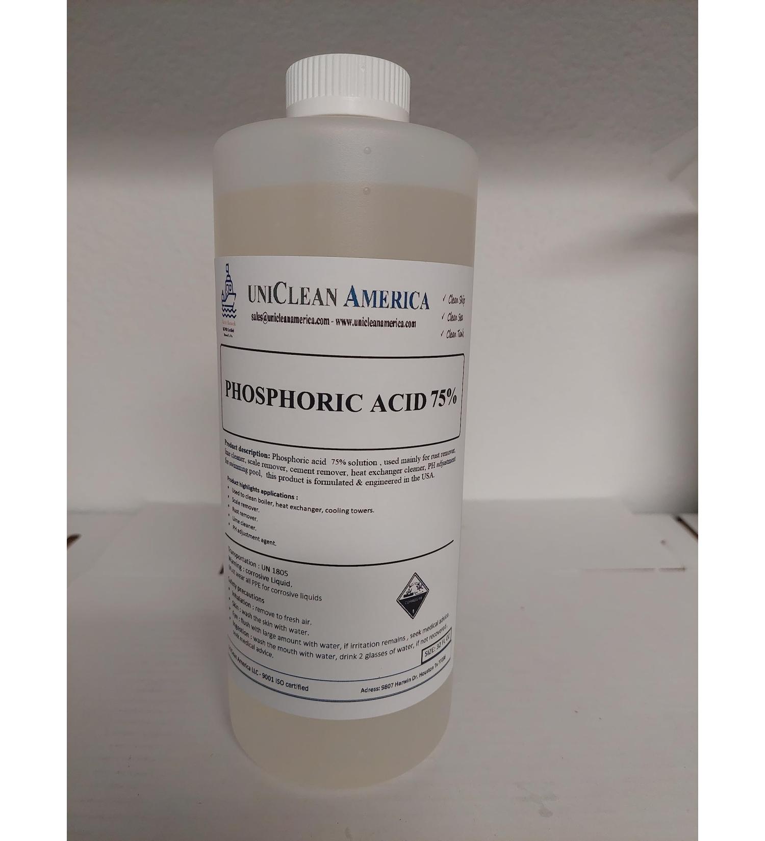 Buy Phosphoric Acid 75% - Rust Remover Lime Cleaner Scale Remover - 32 fl oz - International Shipping - Buy Online on GoSupps.com