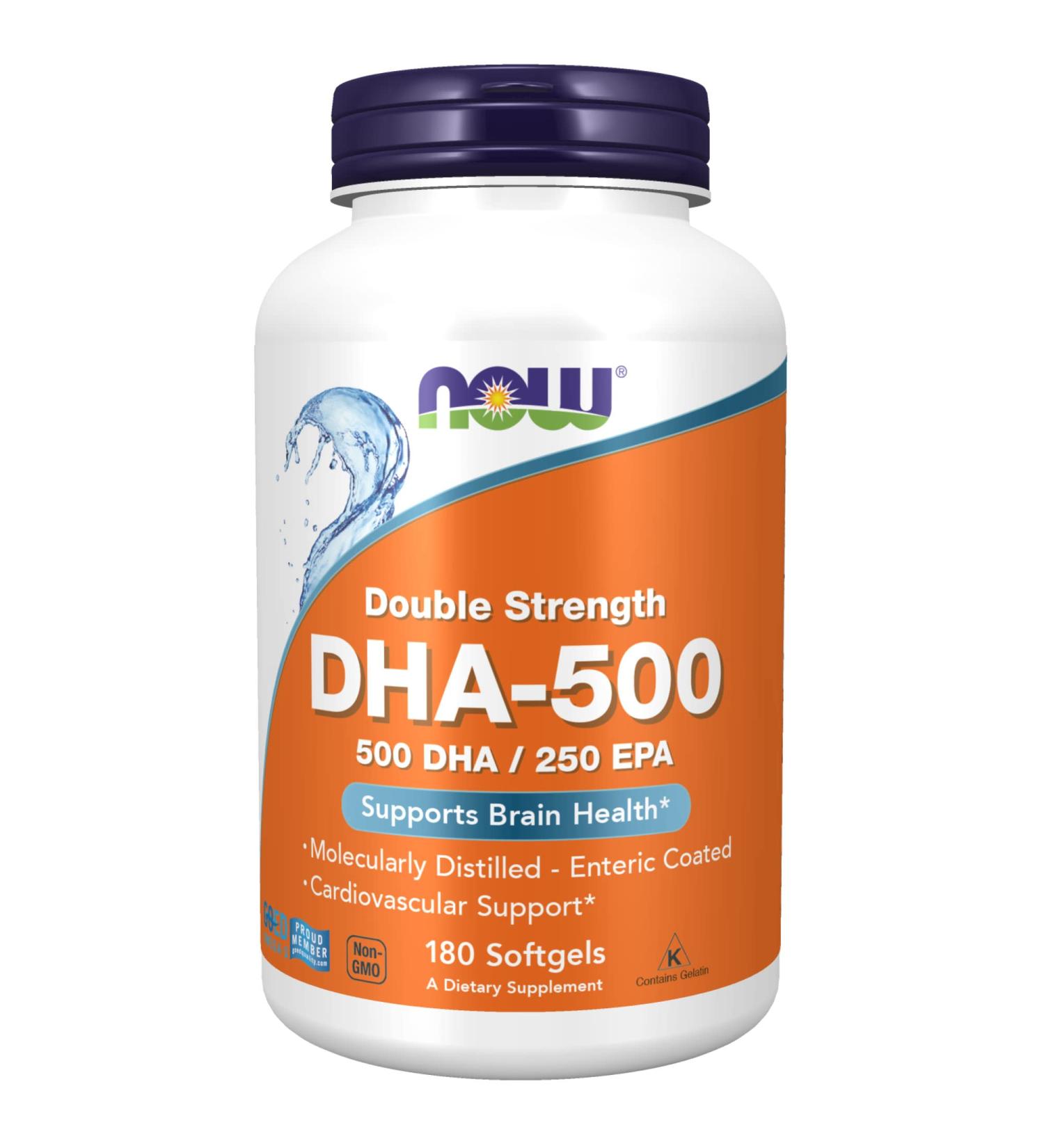 Now Foods DHA-500EPA-250 Double Strength - 180 Softgels | Omega-3 Support - Buy Online on GoSupps.com