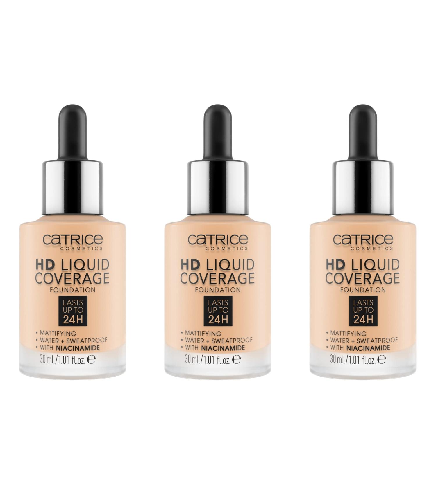 Catrice HD Liquid Coverage Foundation - Waterproof Makeup with Pipette 3x30ml (No. 005 Ivory Beige) - International Shipping Available - Buy Online on GoSupps.com