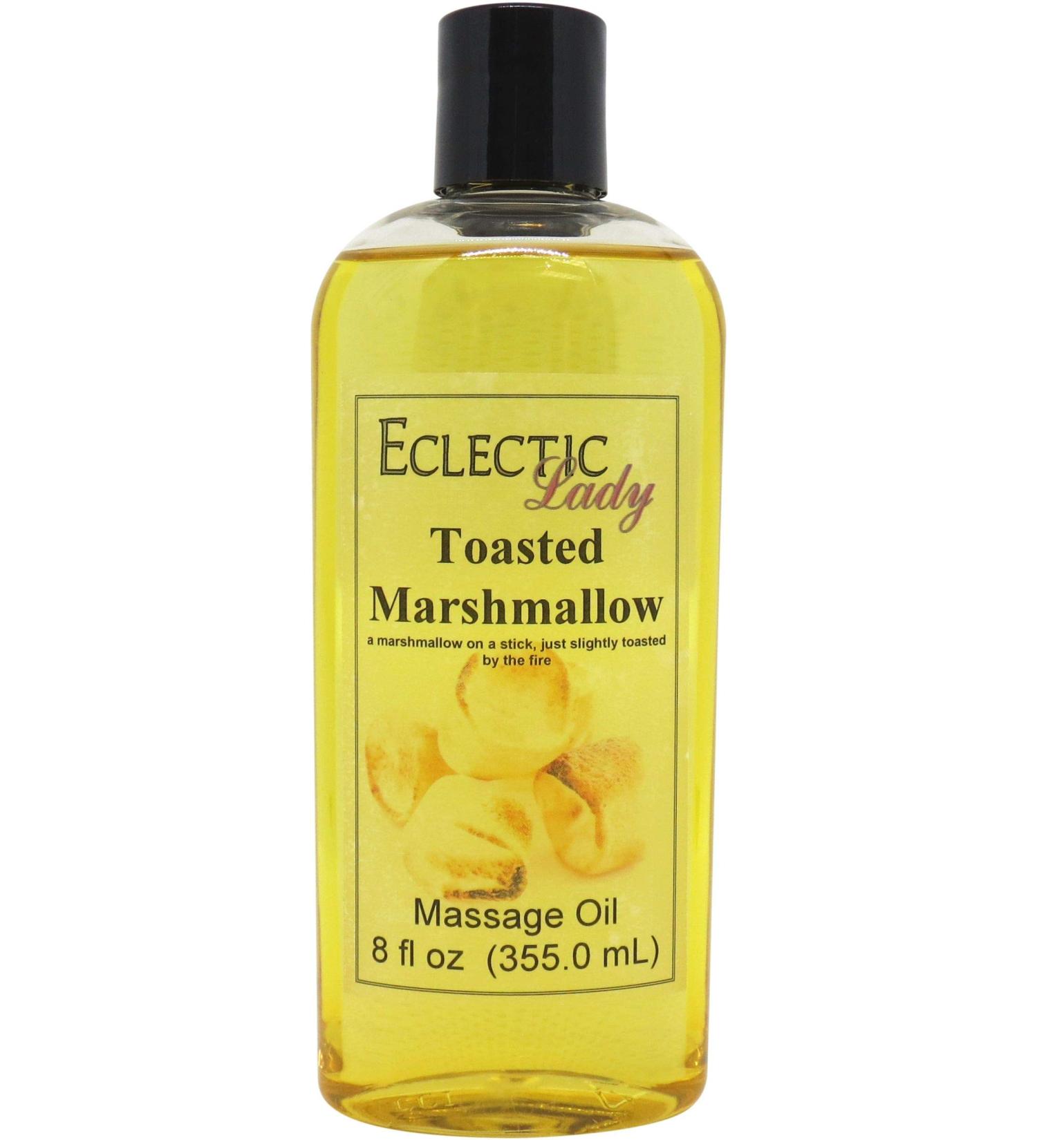 Toasted Marshmallow Massage Oil - 8 oz Sweet Almond & Jojoba Oil | Preservative Free Aromatherapy Relaxation - Buy Online on GoSupps.com