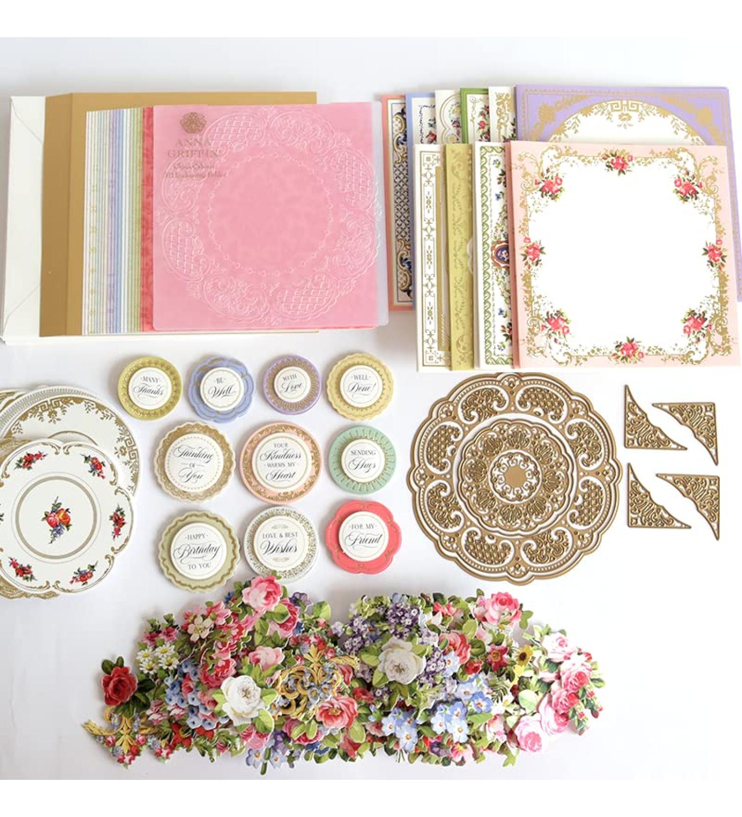 Anna Griffin China Cabinet Craft Box - Card Making Kit for Adults - Graduation, Thank You, Birthday Cards - Homemade Supplies - Makes 20 Cards - Buy Online on GoSupps.com