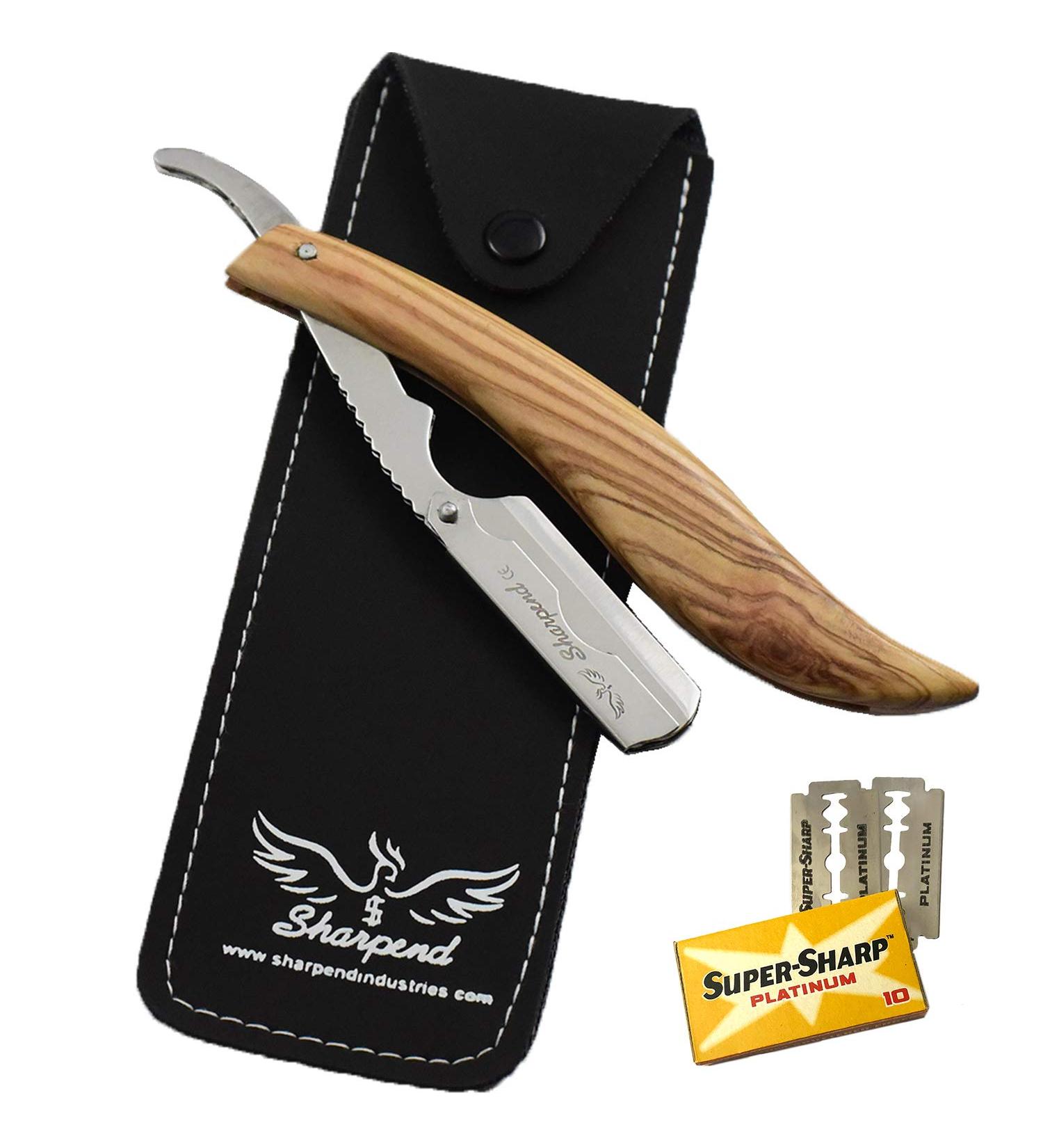 Professional Vintage Straight Edge Barber Razor | Premium Stainless Steel Shavette for Men | Includes PU Leather Storage Bag | Perfect Moustache & Beard Shaper - Buy Online on GoSupps.com