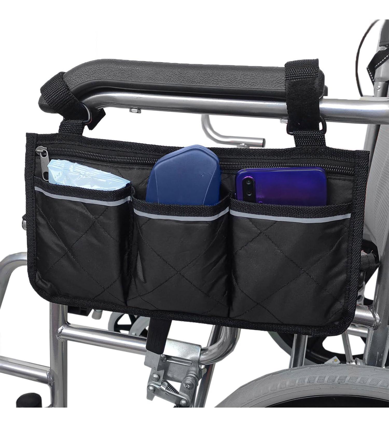 2 PCS wheelchair bag and Reflective Stripes Black and Gray Wheelchair Side Bag Wheelchair Accessories for Seniors Wheelchair Armrest Side Bag for Manual Wheelchair Electric Wheelchairs Rollator and Walker (Black) - Buy Online on GoSupps.com