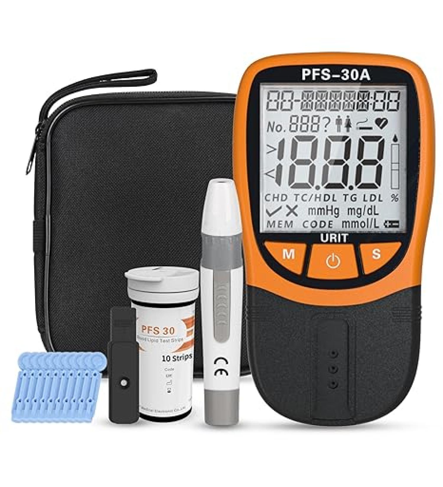 Lipid Test Kit | Cholesterol Tester Meter | All-in-One at Home | 10 Profile Cholesterol Test Strips Included - Buy Online on GoSupps.com