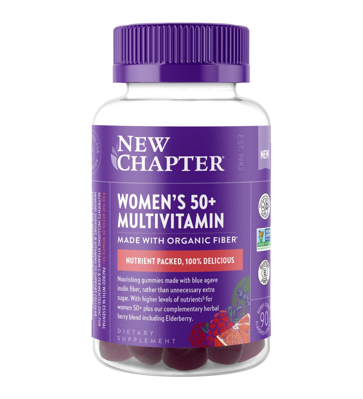 New Chapter Women's 50+ Multivitamin Gummies - Healthy Aging Gummy Vitamins | Vitamin C, B Vitamins & Zinc | Non-GMO, Gluten-Free | 90 ct - Buy Online on GoSupps.com