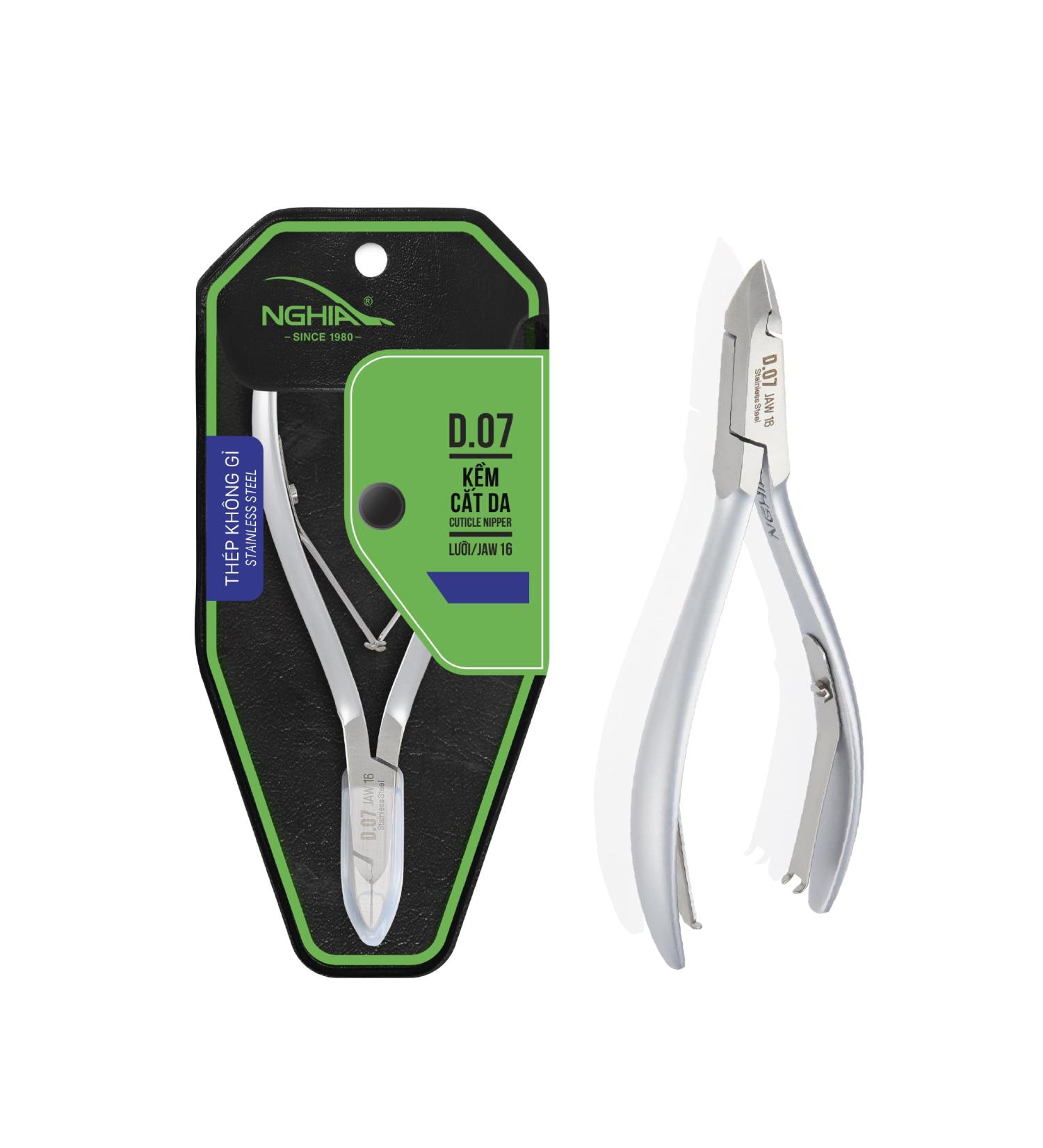 NGHIA Cuticle Nipper D-07 JAW 12 | Stainless Steel Durable & Sharp | Ergonomic Design for Salons & Home Use | Grey Plated - Buy Online on GoSupps.com